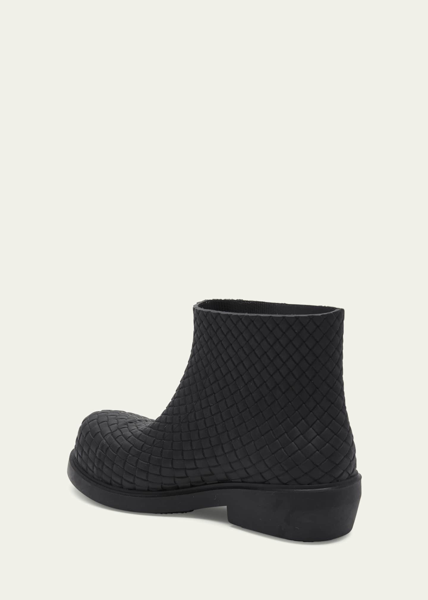 Bottega Veneta Men s Fireman Intreccio Rubber Ankle Boots