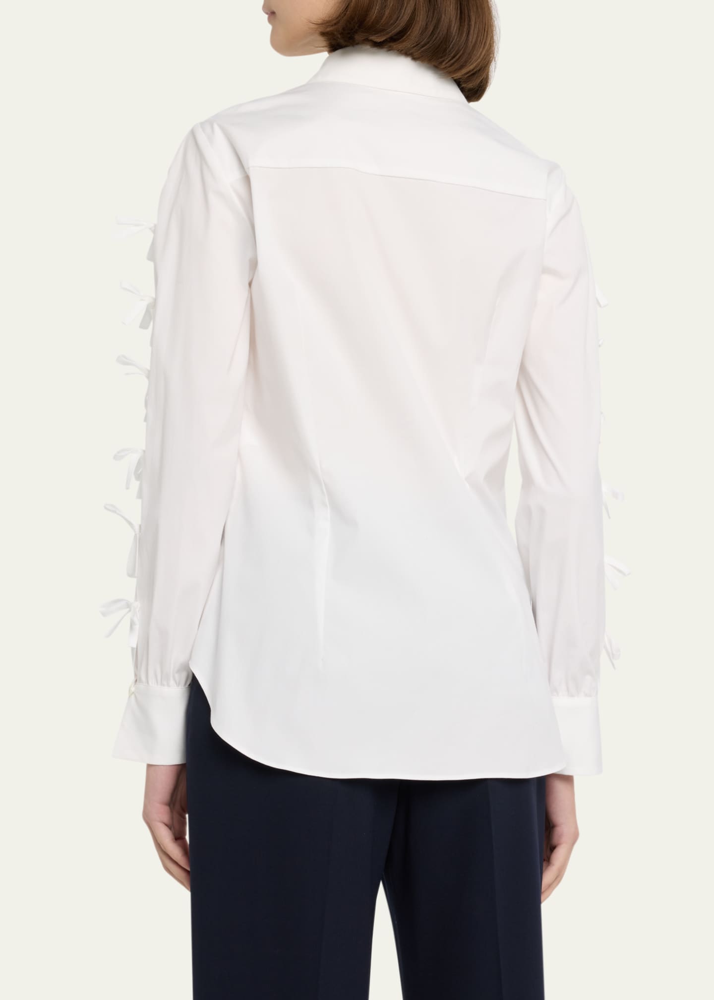 Carolina Herrera Button-Front Blouse with Bow Details - Bergdorf Goodman