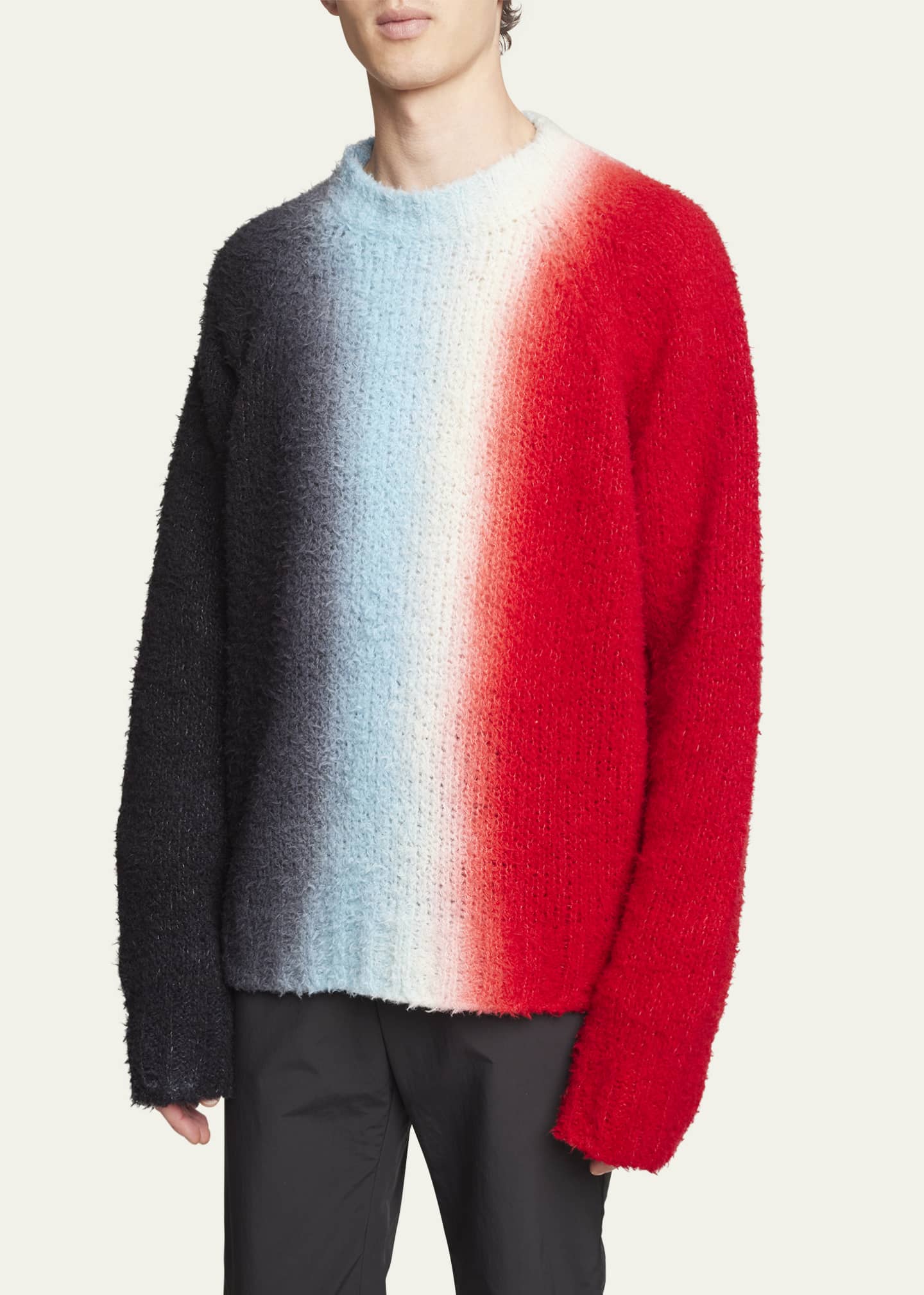 SACAI Men's Space-Dye Wool-Blend Crewneck Sweater - Bergdorf Goodman