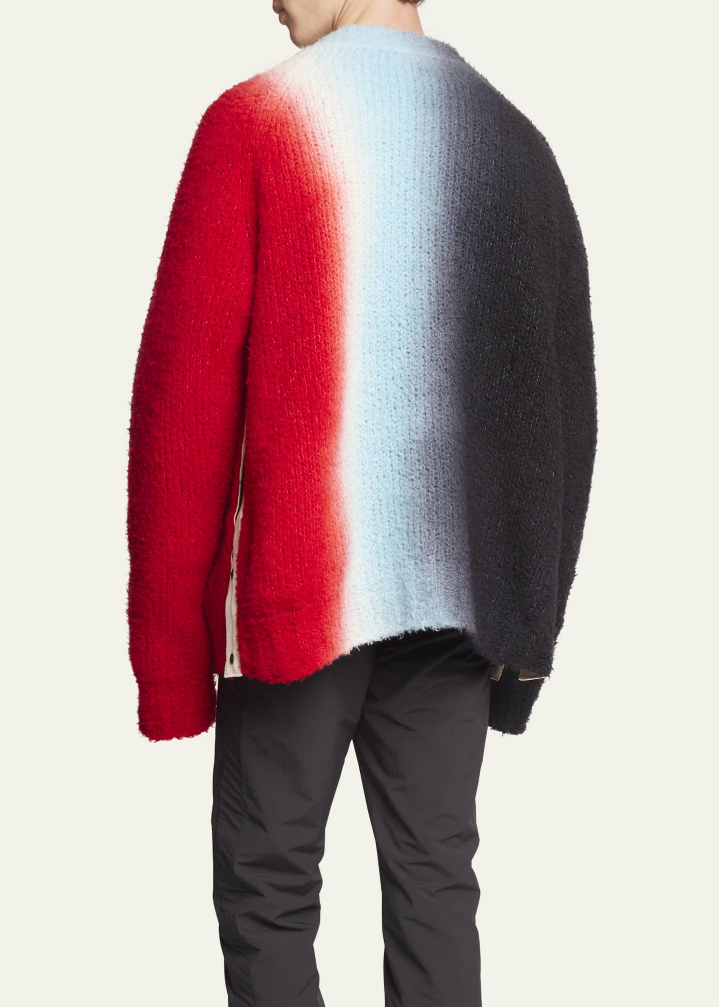 SACAI Men's Tricolor Space-Dye Wool-Blend Cardigan - Bergdorf Goodman