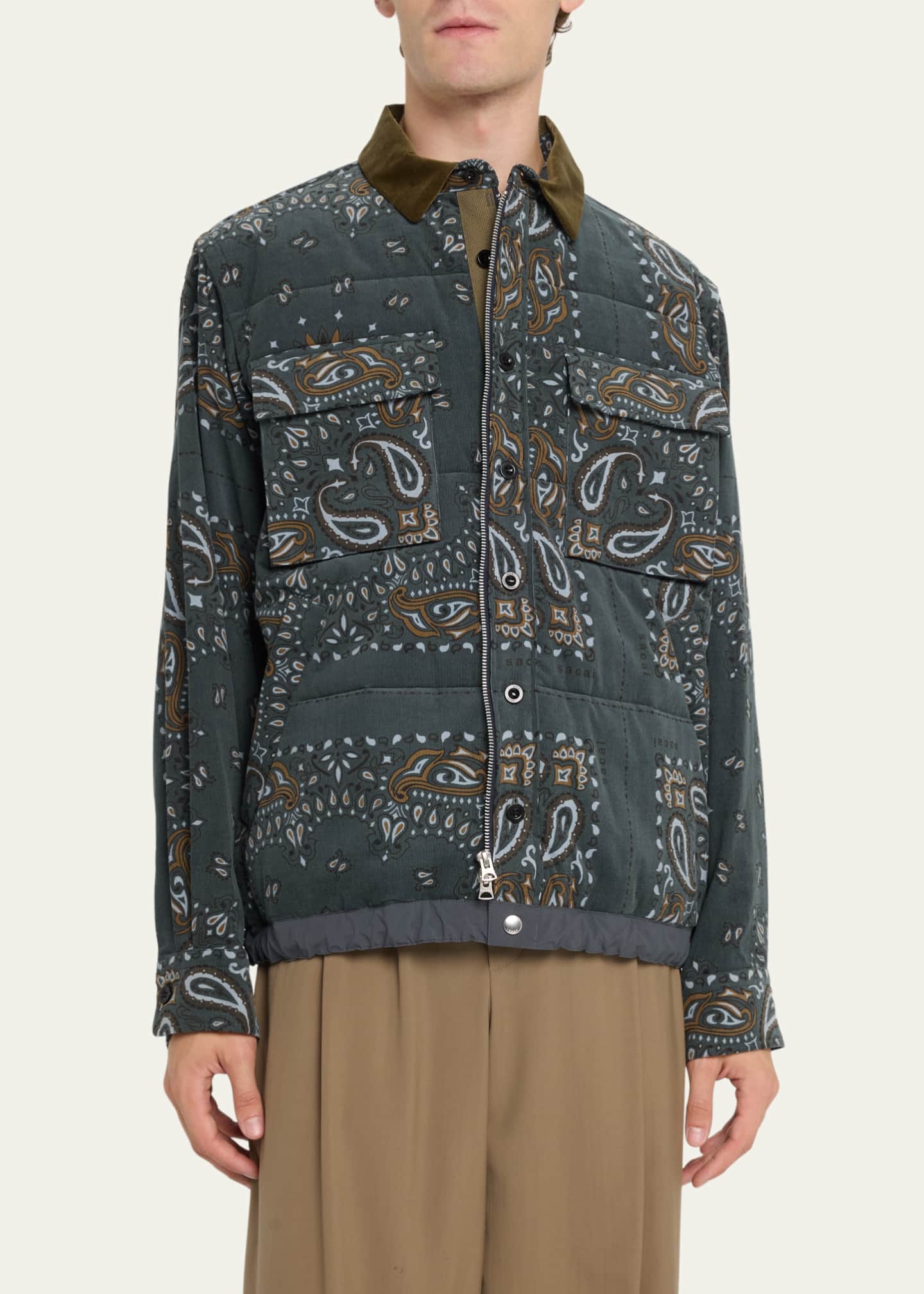 SACAI Men's Corduroy BandanaPrint Jacket Bergdorf Goodman
