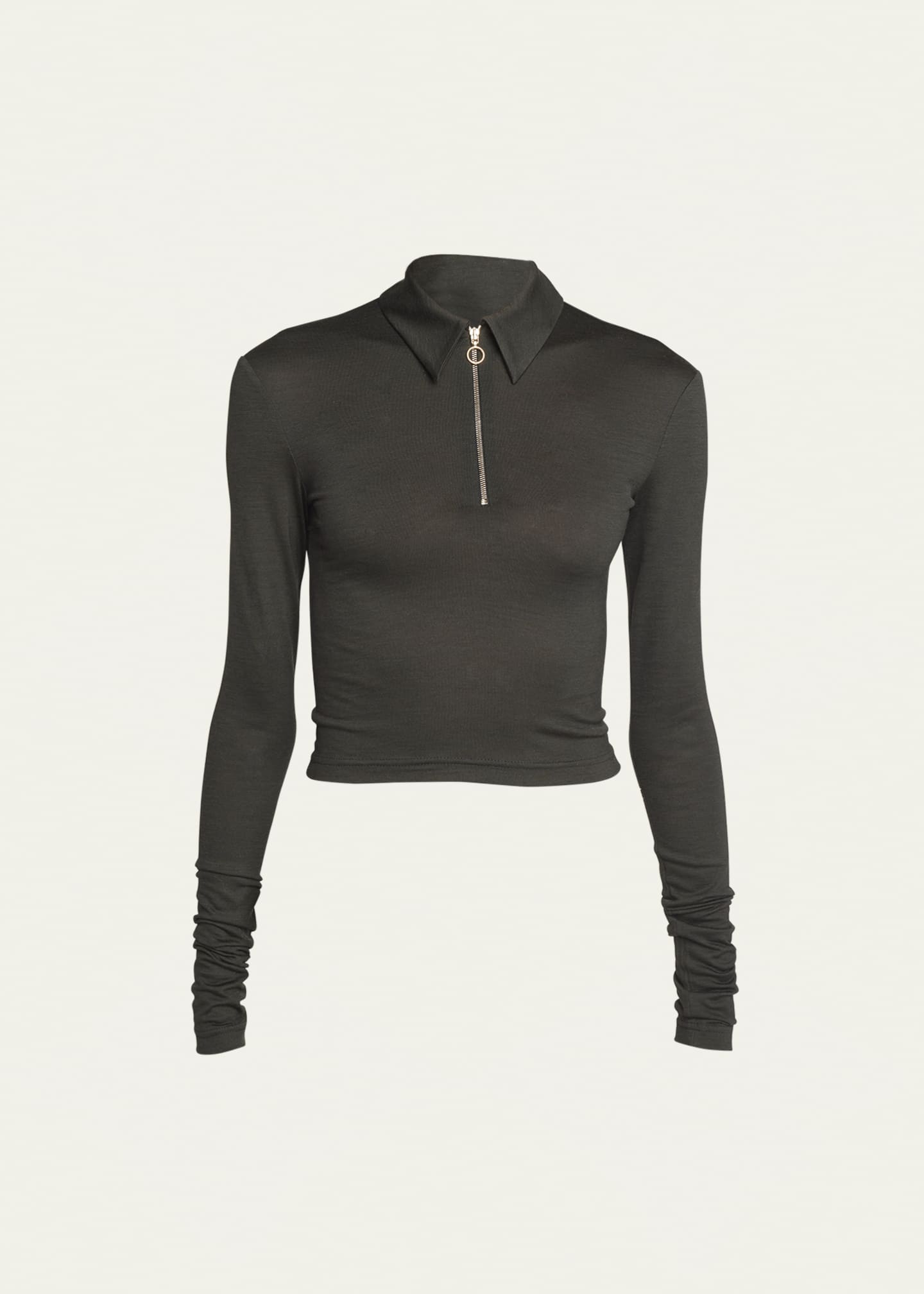 Nanushka Solane HalfZip LongSleeve Top Bergdorf Goodman