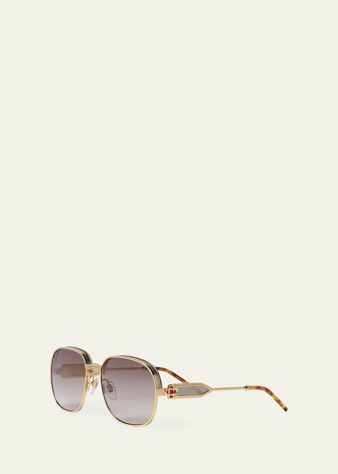 CASABLANCA Gradient Mixed-Media Round Sunglasses - Bergdorf Goodman