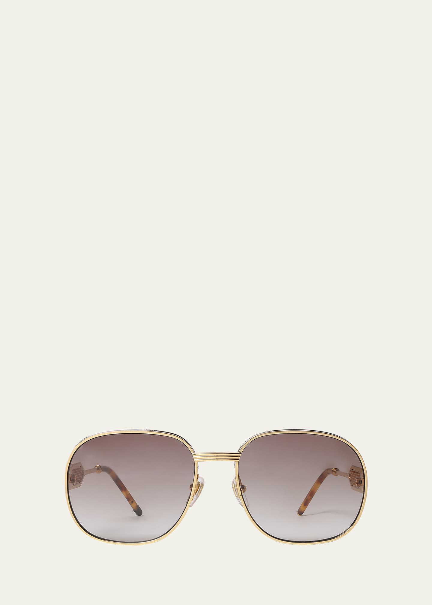 CASABLANCA Gradient Mixed-Media Round Sunglasses - Bergdorf Goodman