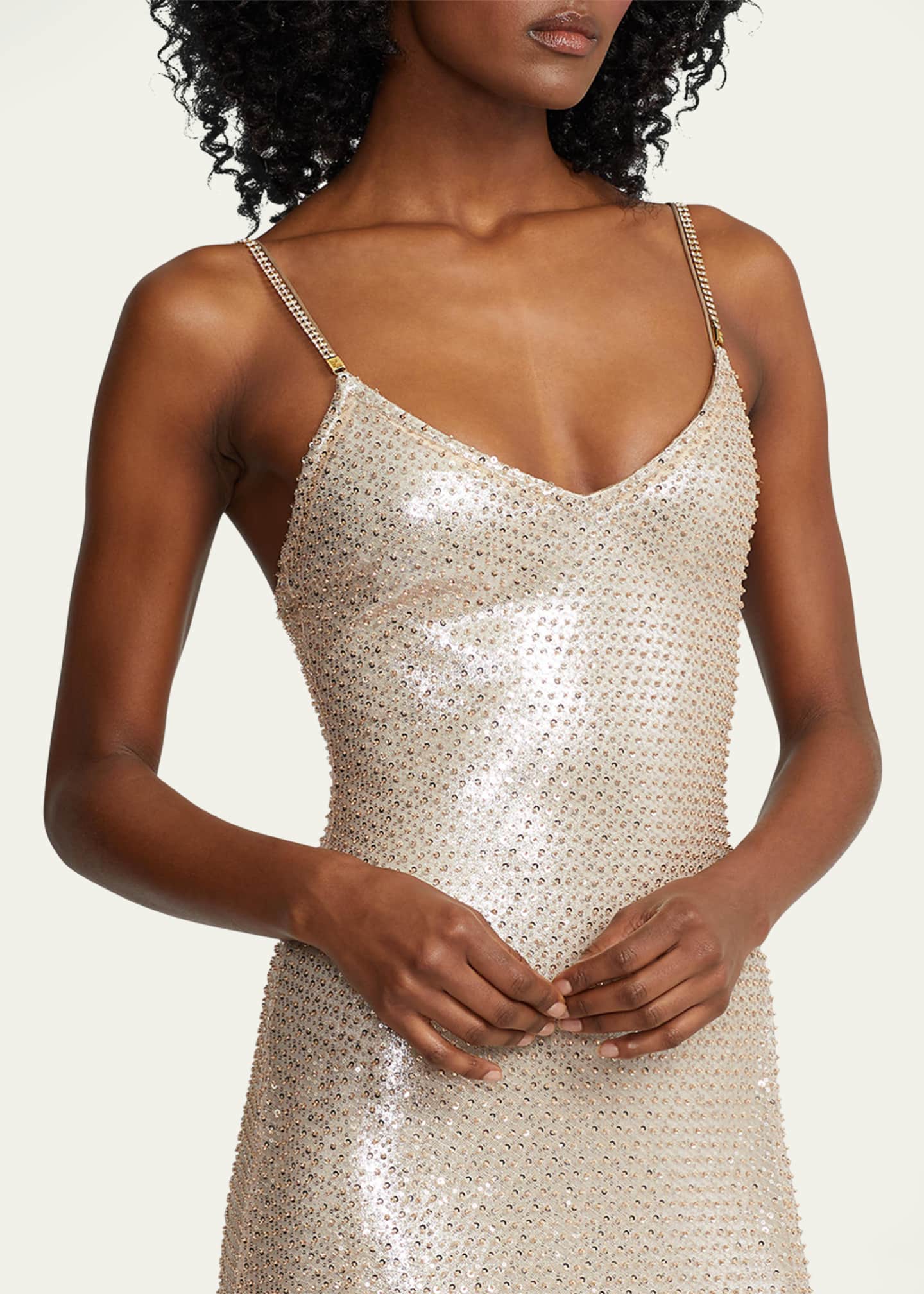 Ralph Lauren Collection Reymond Embellished Sleeveless Slip Gown