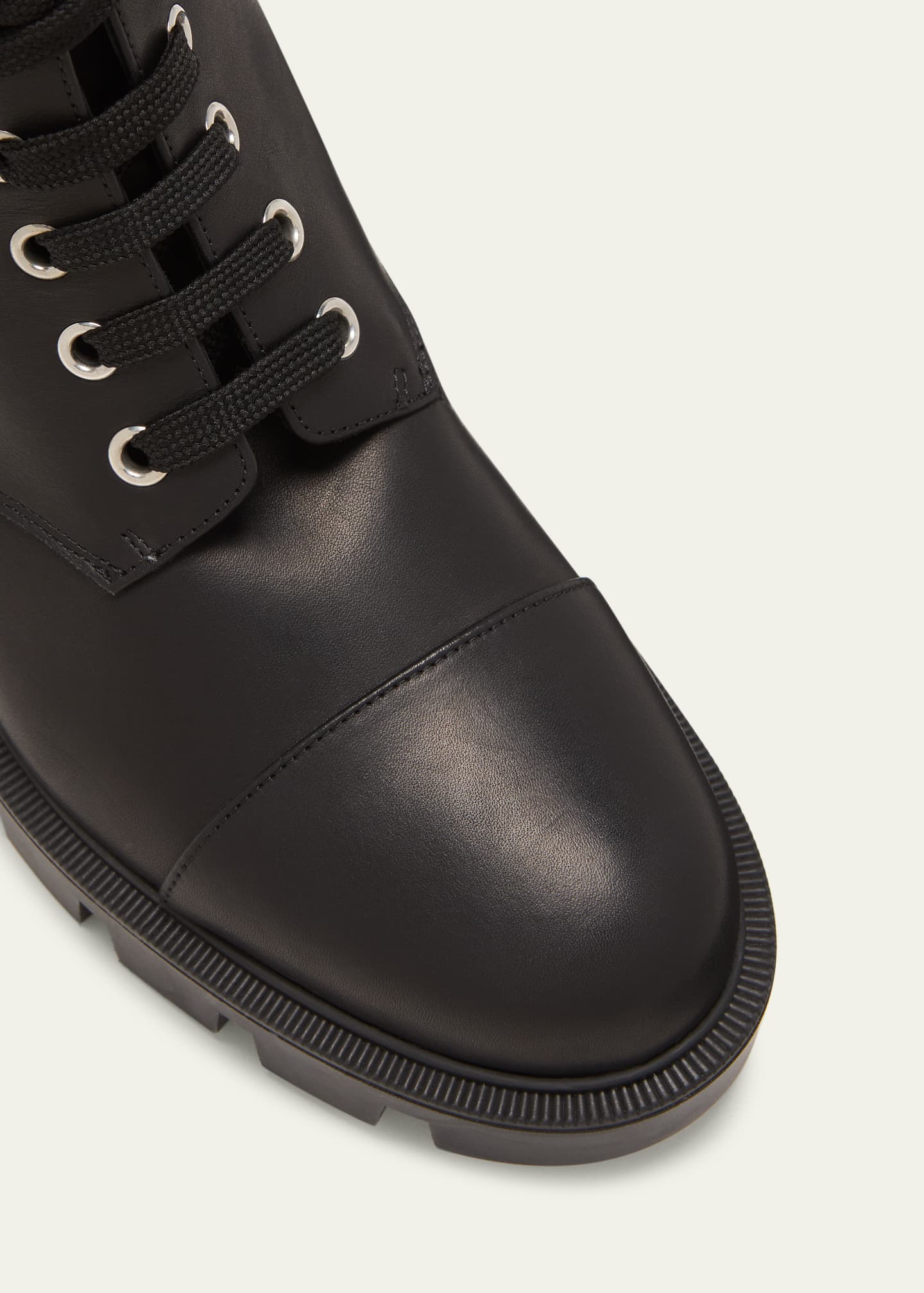 Christian Louboutin En Hiver Leather Knit Red Sole Boots Image 5 of 5