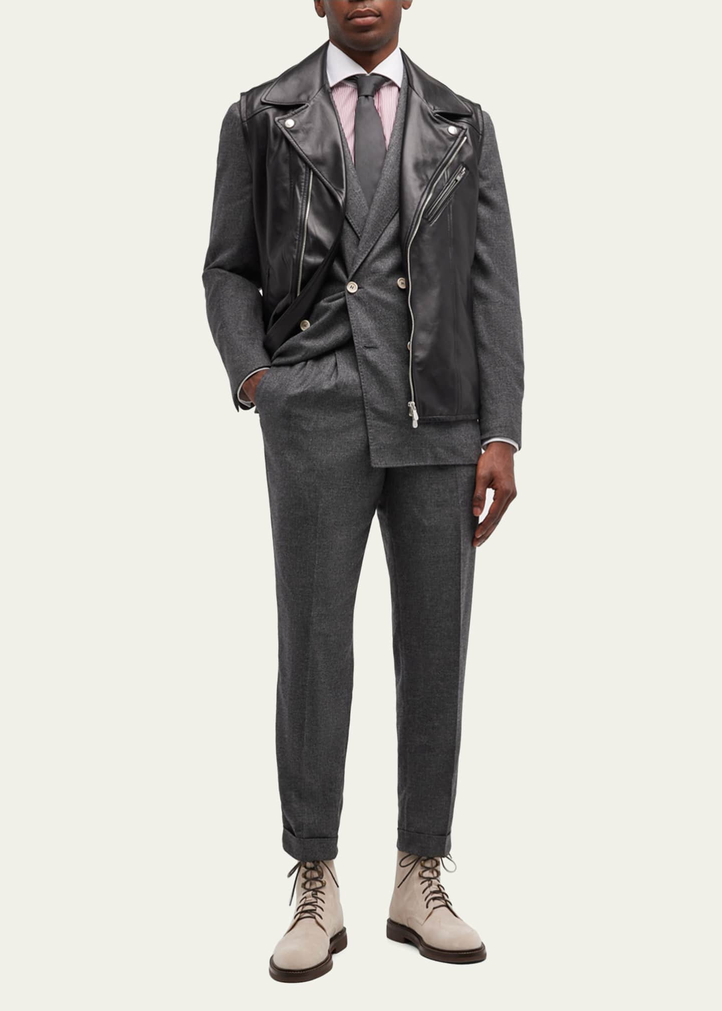 Brunello cucinelli discount men's leather jacket