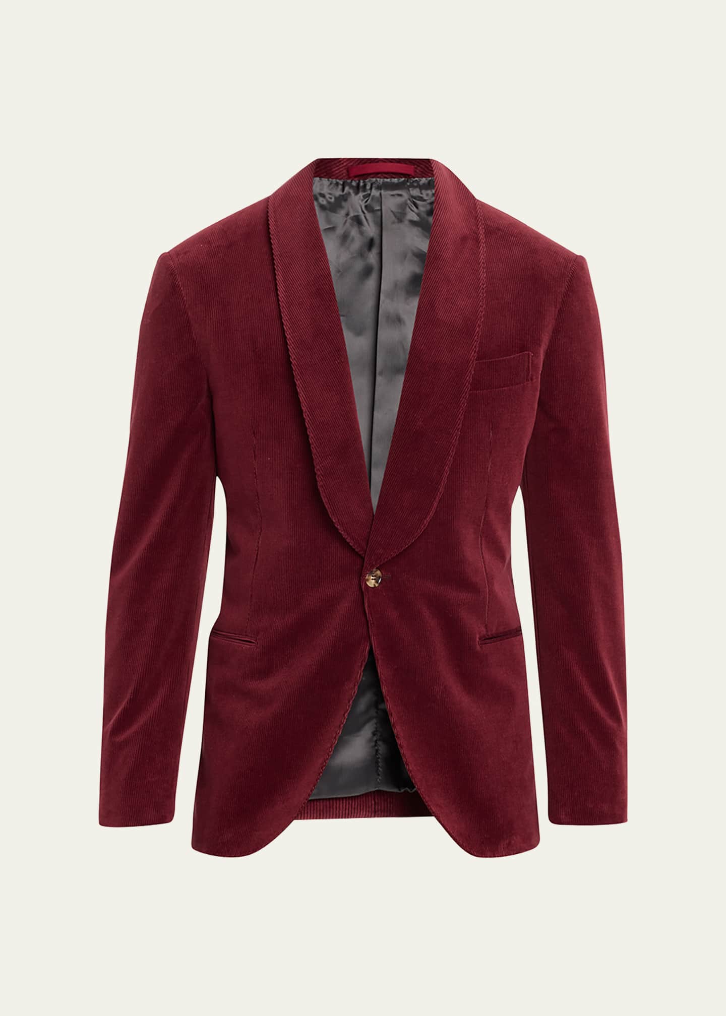 Mens Brunello Cucinelli red Velvet Suit Jacket
