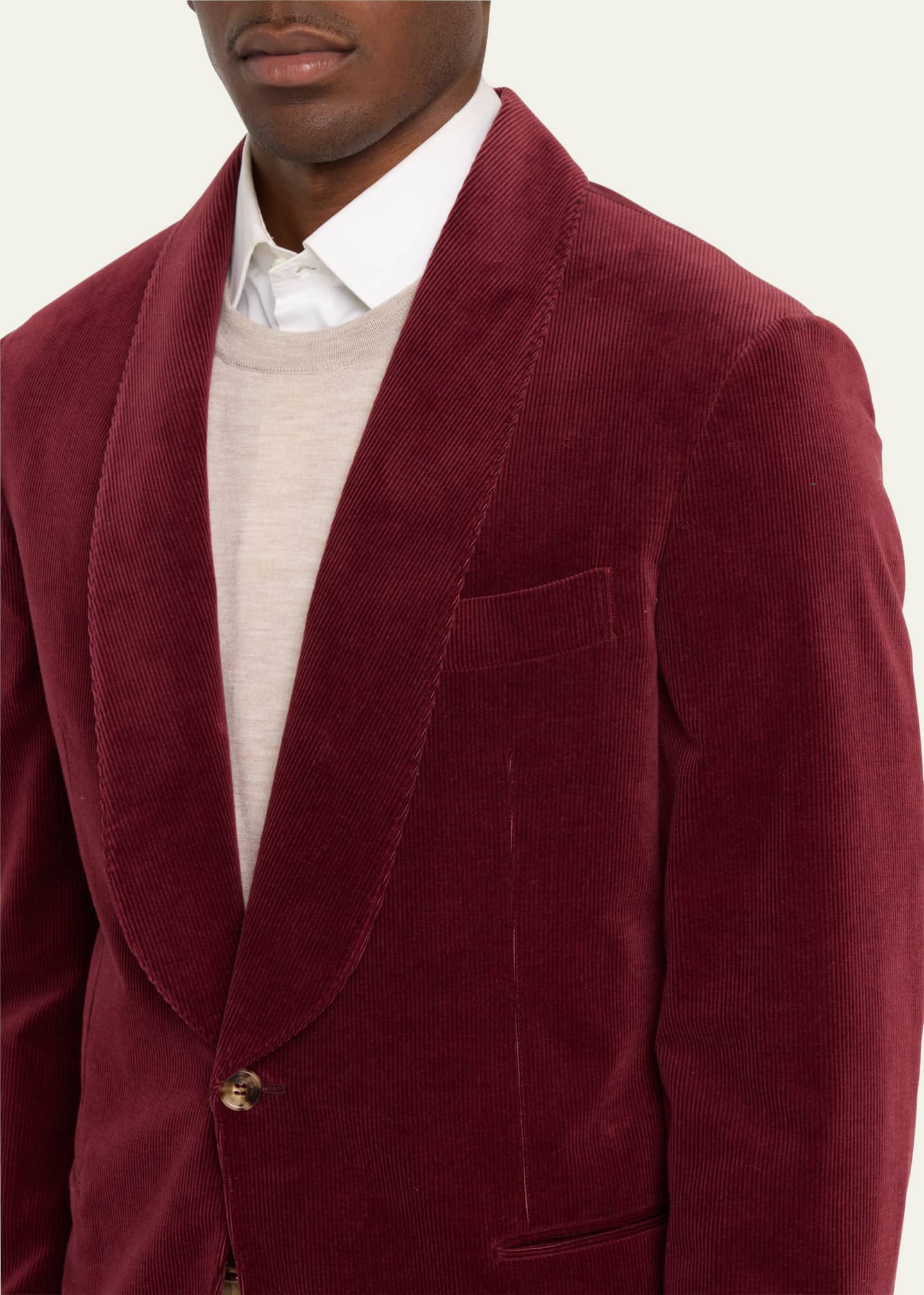 Mens Brunello Cucinelli red Velvet Suit Jacket