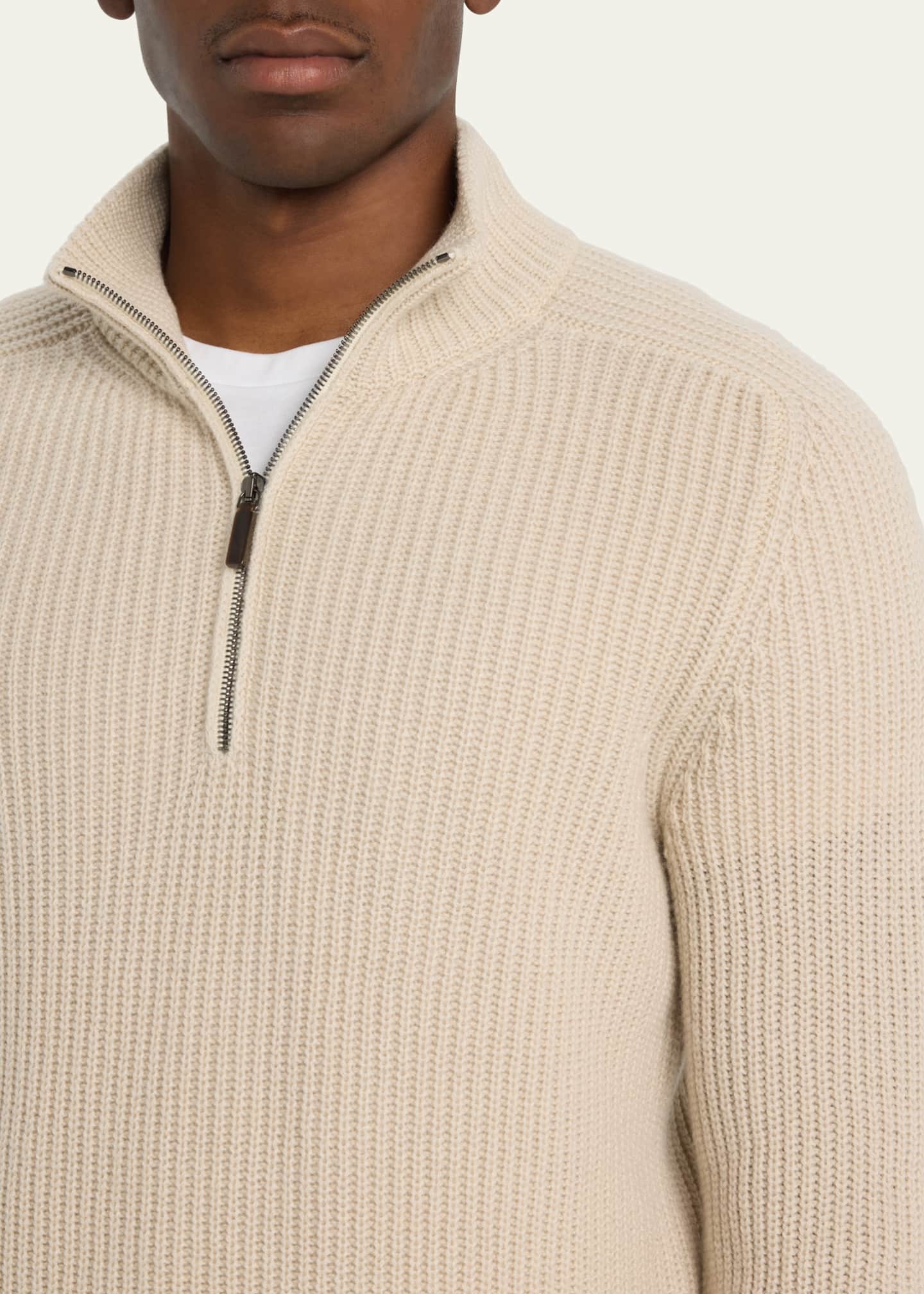 Ribbed quarter hotsell zip