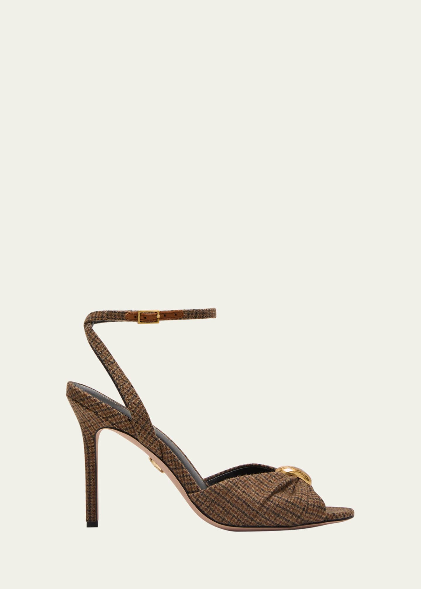 Veronica Beard Genevieve Gingham Ankle-Strap Sandals - Bergdorf Goodman
