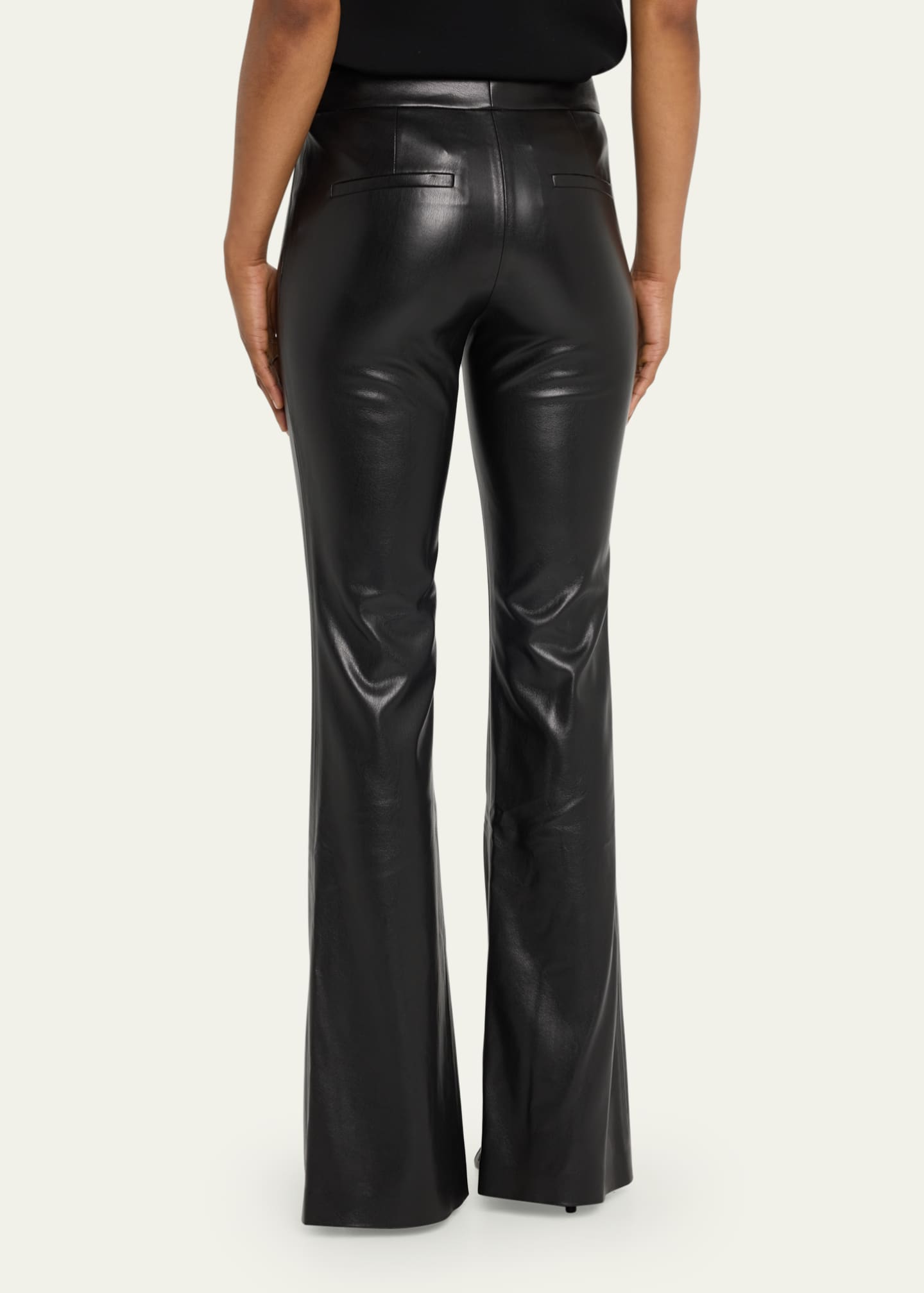 Alice + Olivia Walker Vegan Leather Slim Slit Pants - Bergdorf Goodman