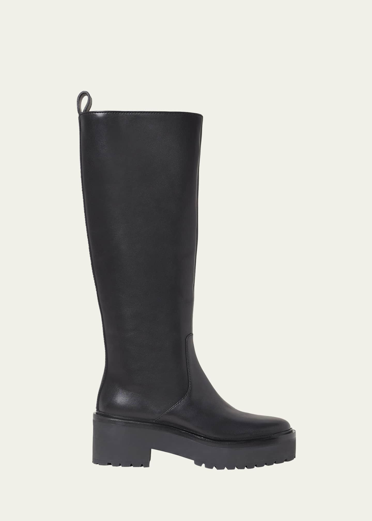 Loeffler Randall Carlee Tall Leather Moto Boots - Bergdorf Goodman