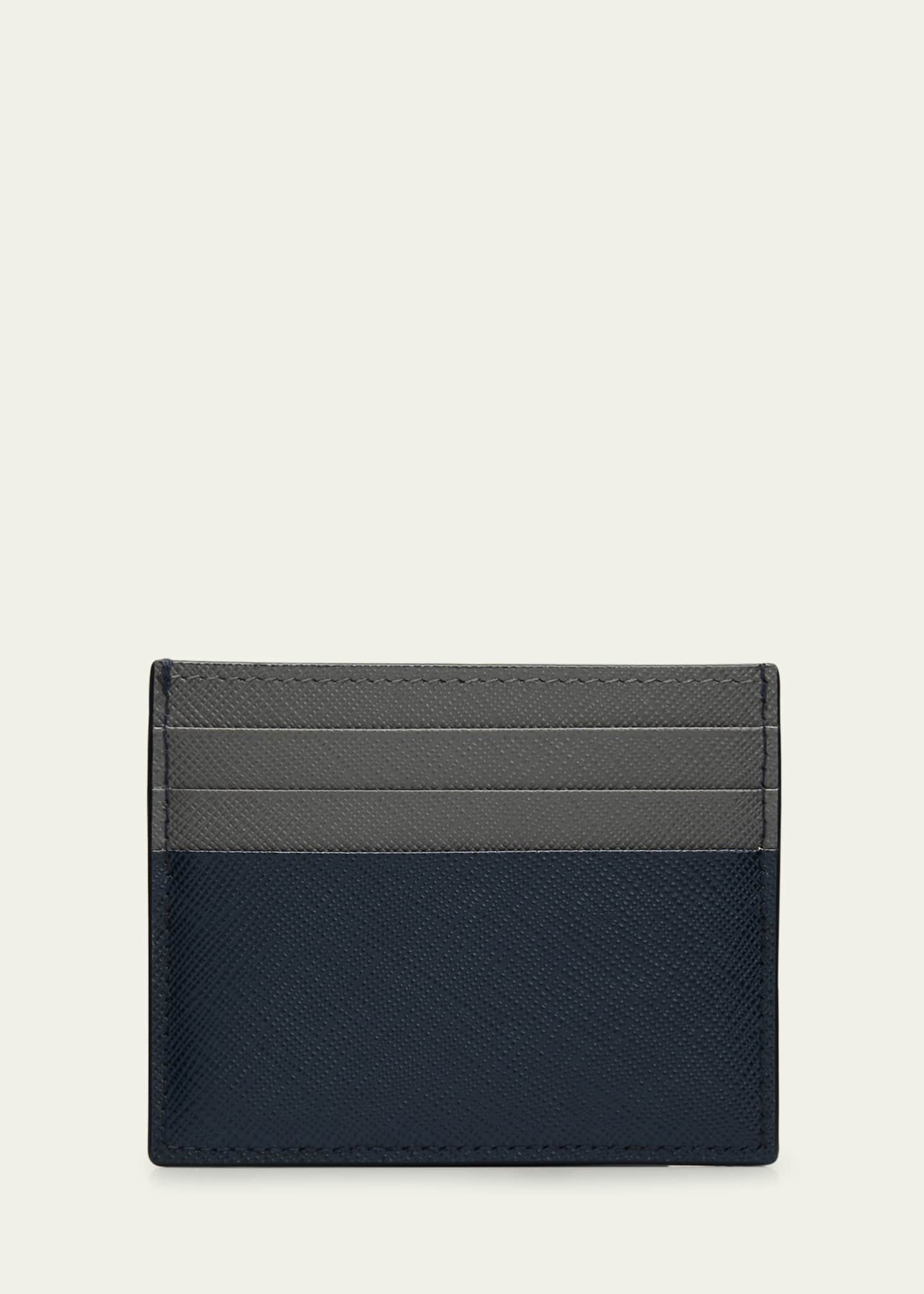 Prada Men s Bicolor Saffiano Leather Card Holder Bergdorf Goodman