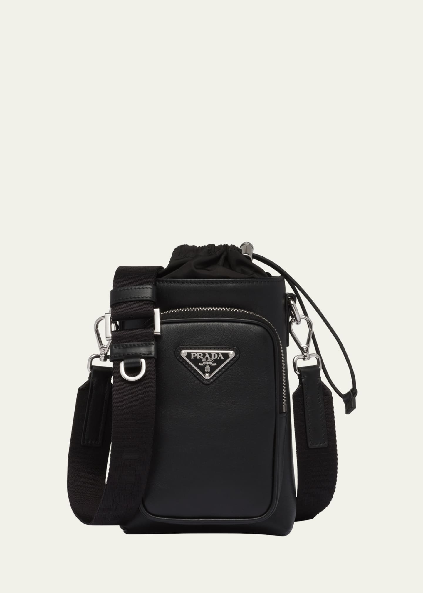 PRADA LEATHER SMARTPHONE CROSSBODY CASE