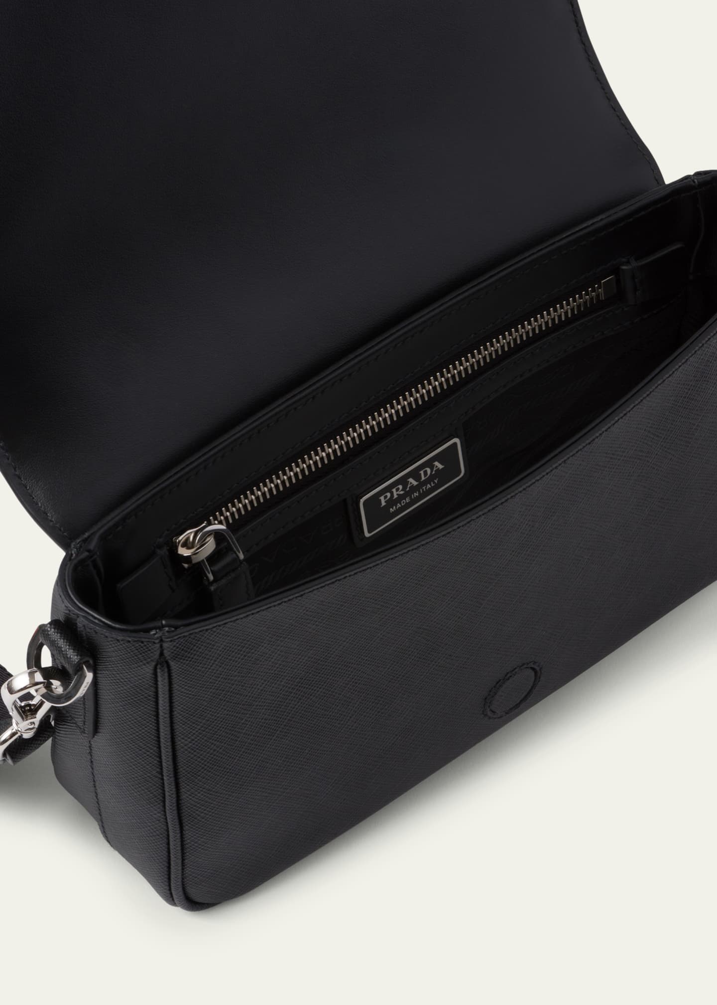 Prada Black Saffiano leather messenger bag