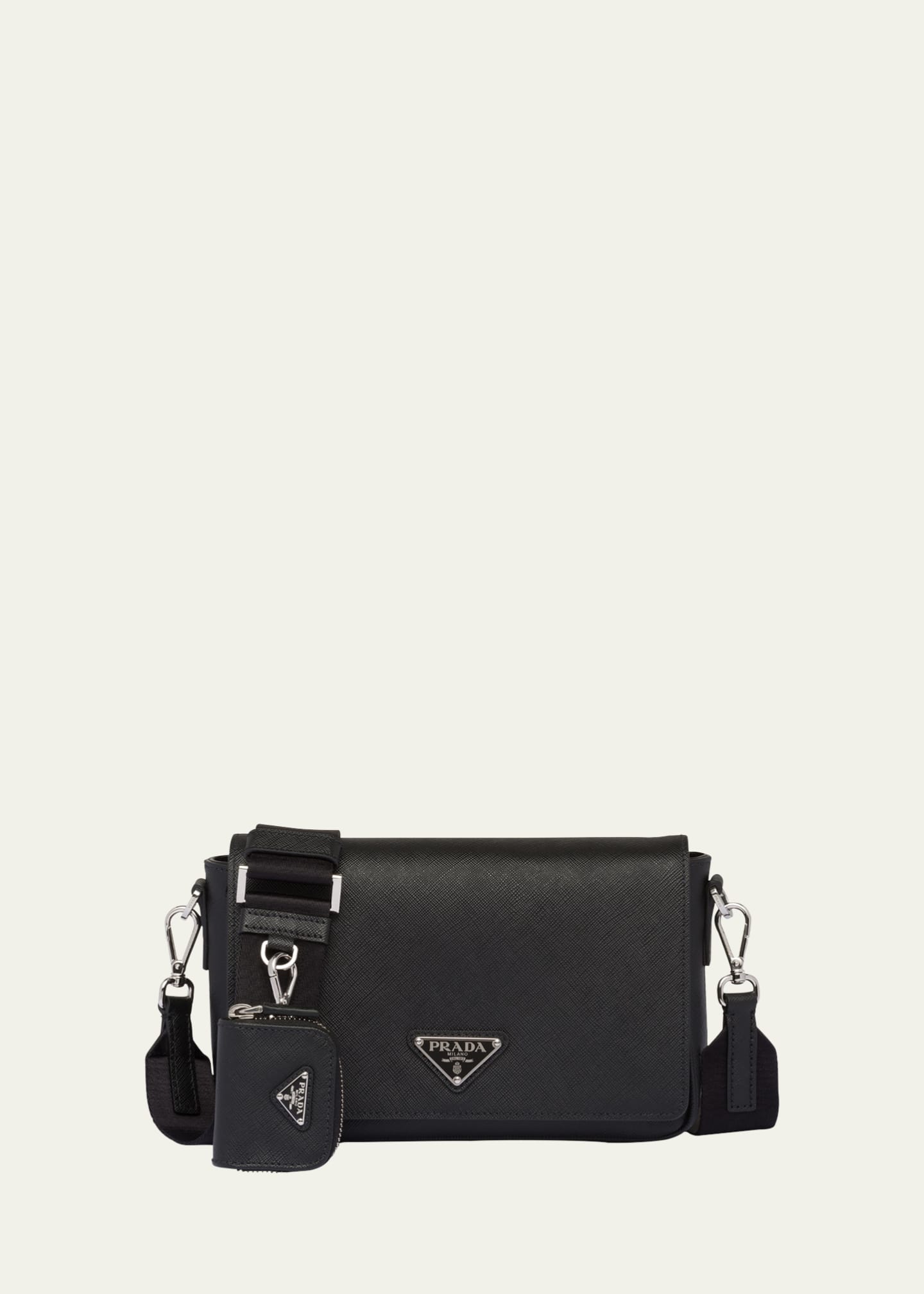 Prada Re-nylon Messenger Bag in Black for Men