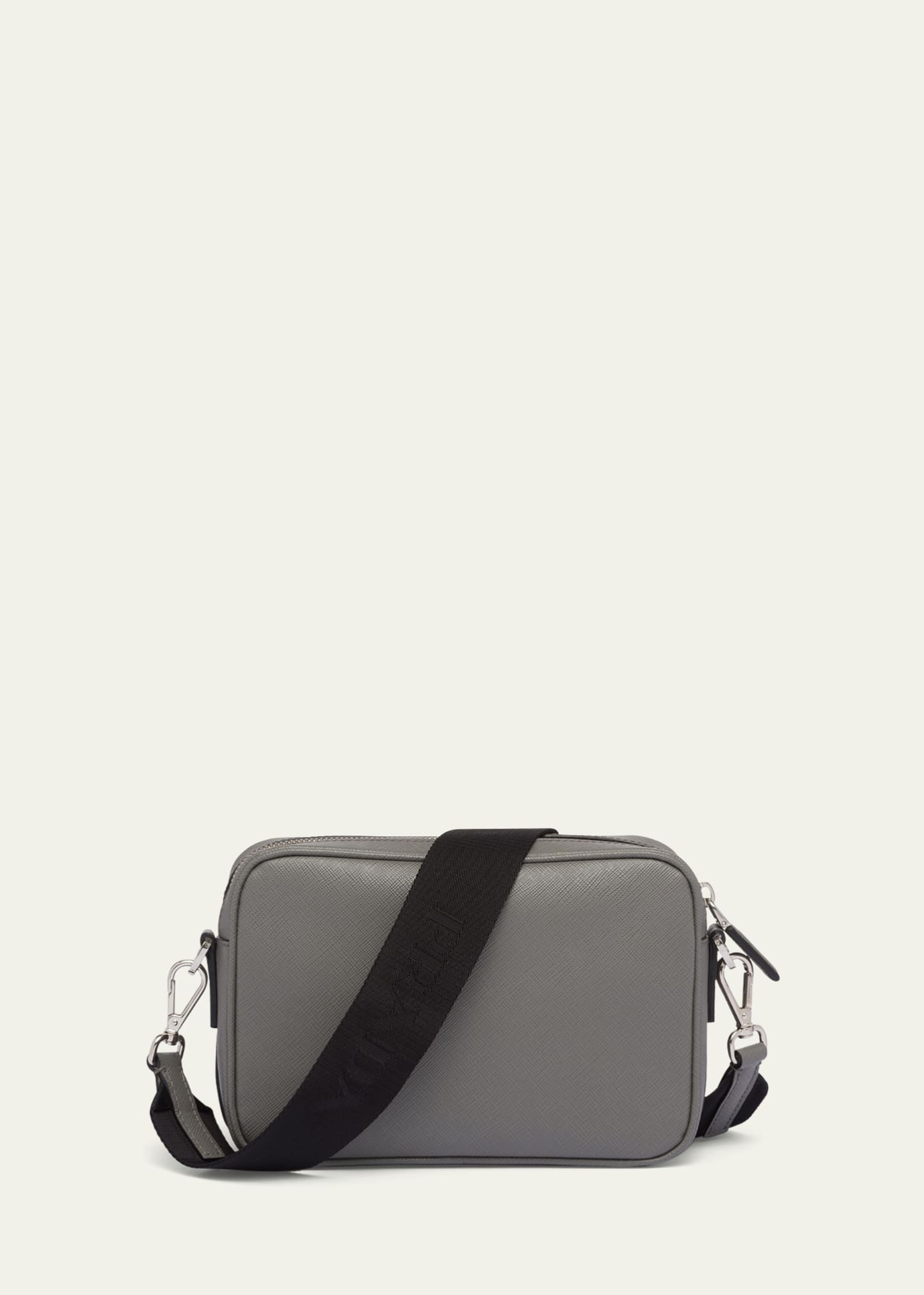 Prada Men s Saffiano Leather Crossbody Bag with Pouch
