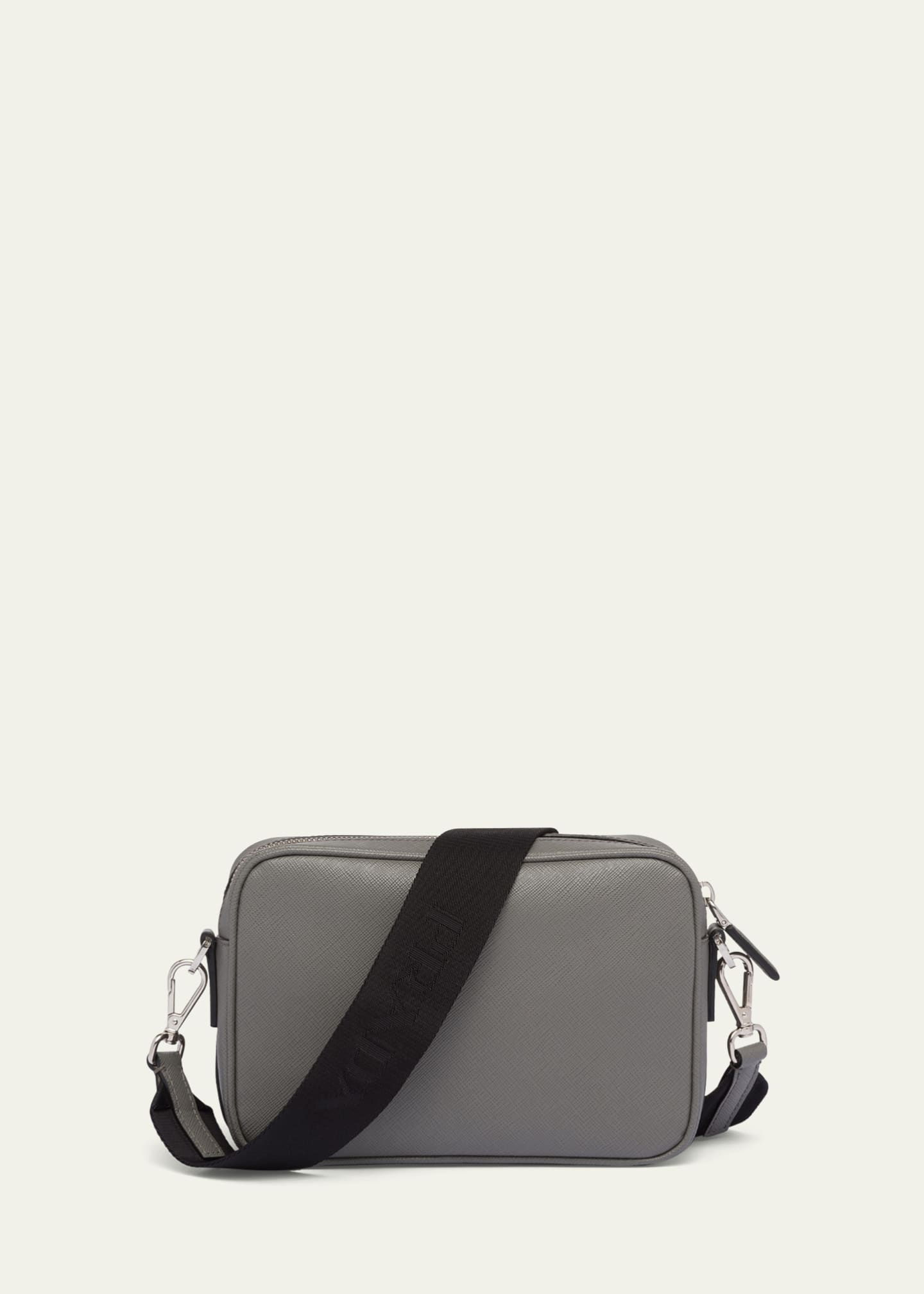 Prada Saffiano Lux Crossbody Bag, White - Bergdorf Goodman