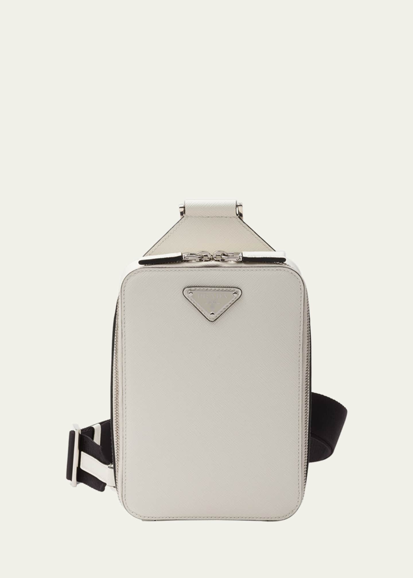 PRADA バケットバッグ ホワイト Prada Spazzolato バケットバッグ M | ホワイト | FARFETCH JP