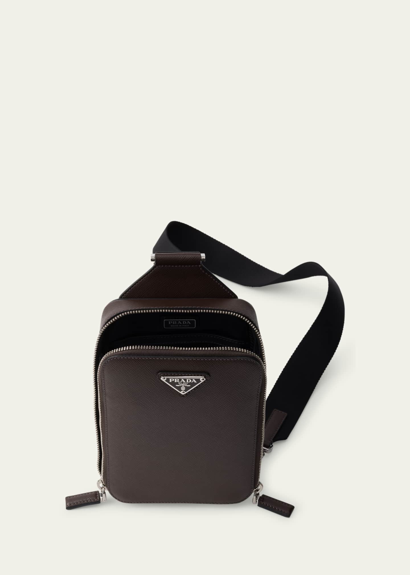Prada Men's Saffiano Leather Sling Backpack Image 4 of 4