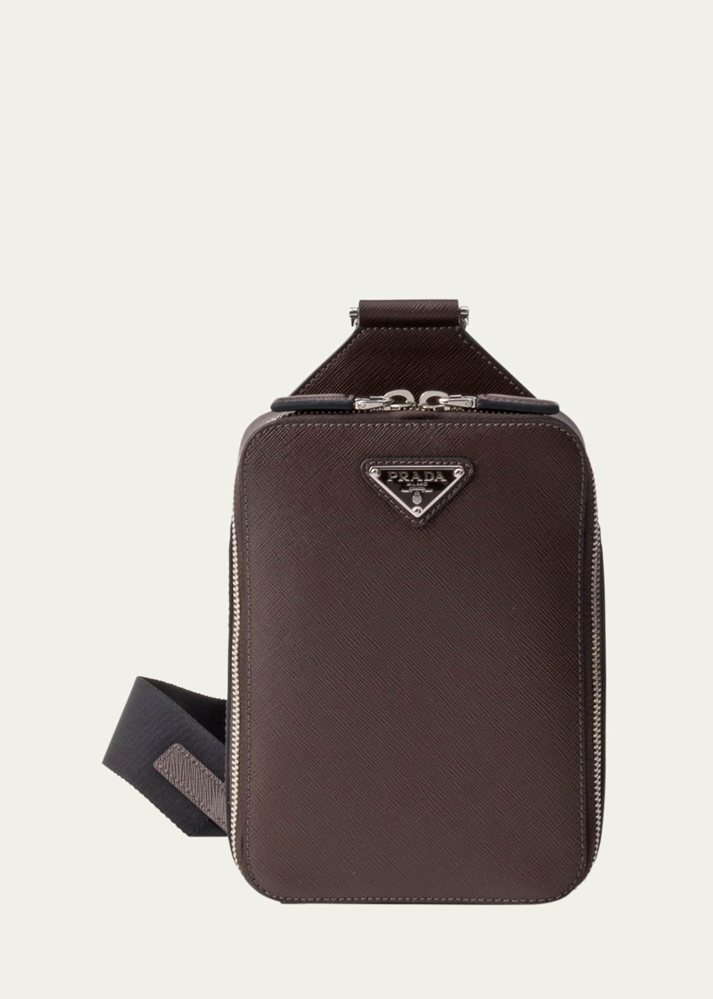 公式通販サイトセール Prada Goodman Bergdorf - Backpack Sling Leather Saffiano Men's バッグ