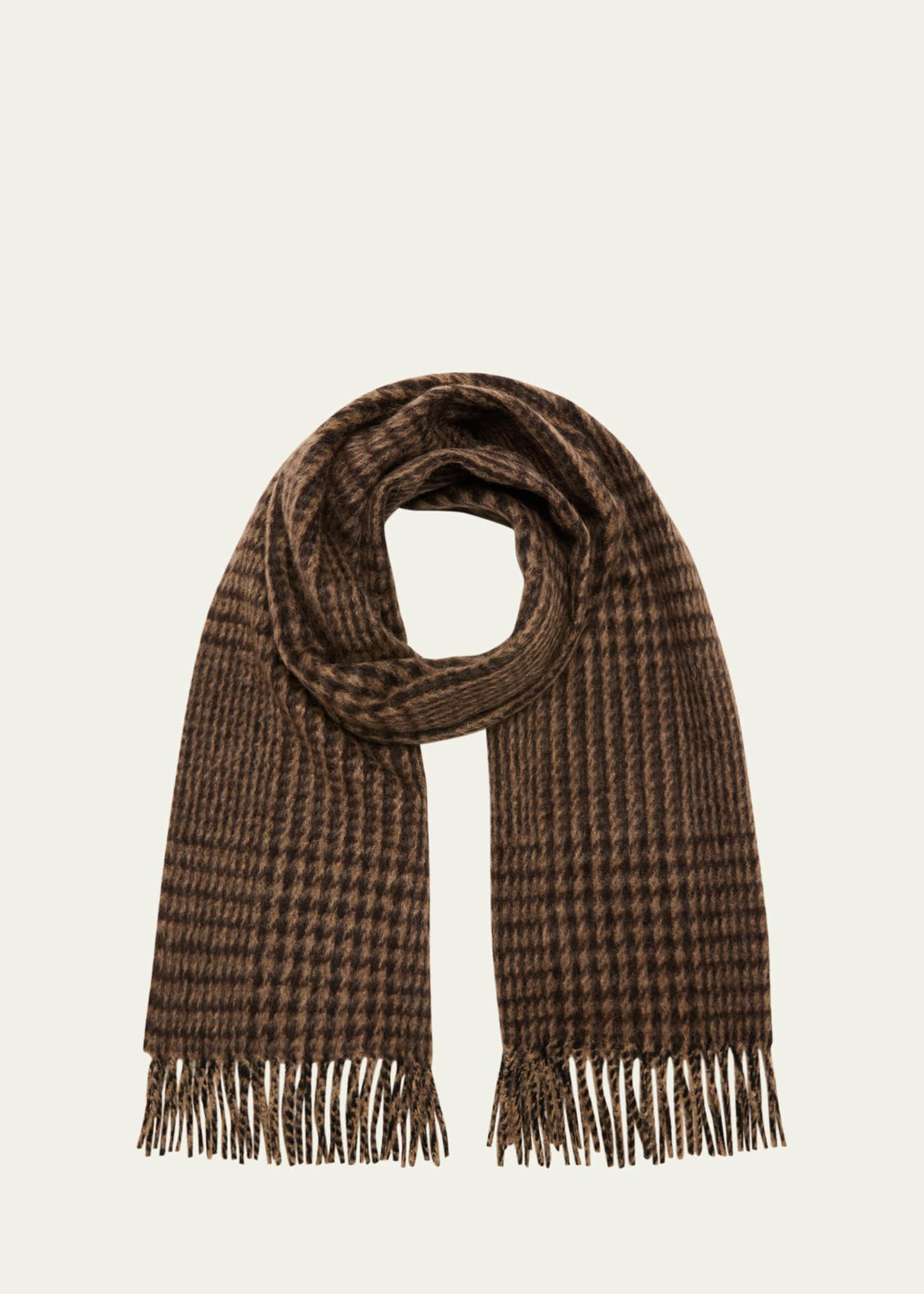 Loro Piana Men's Cashmere-Wool Check Scarf