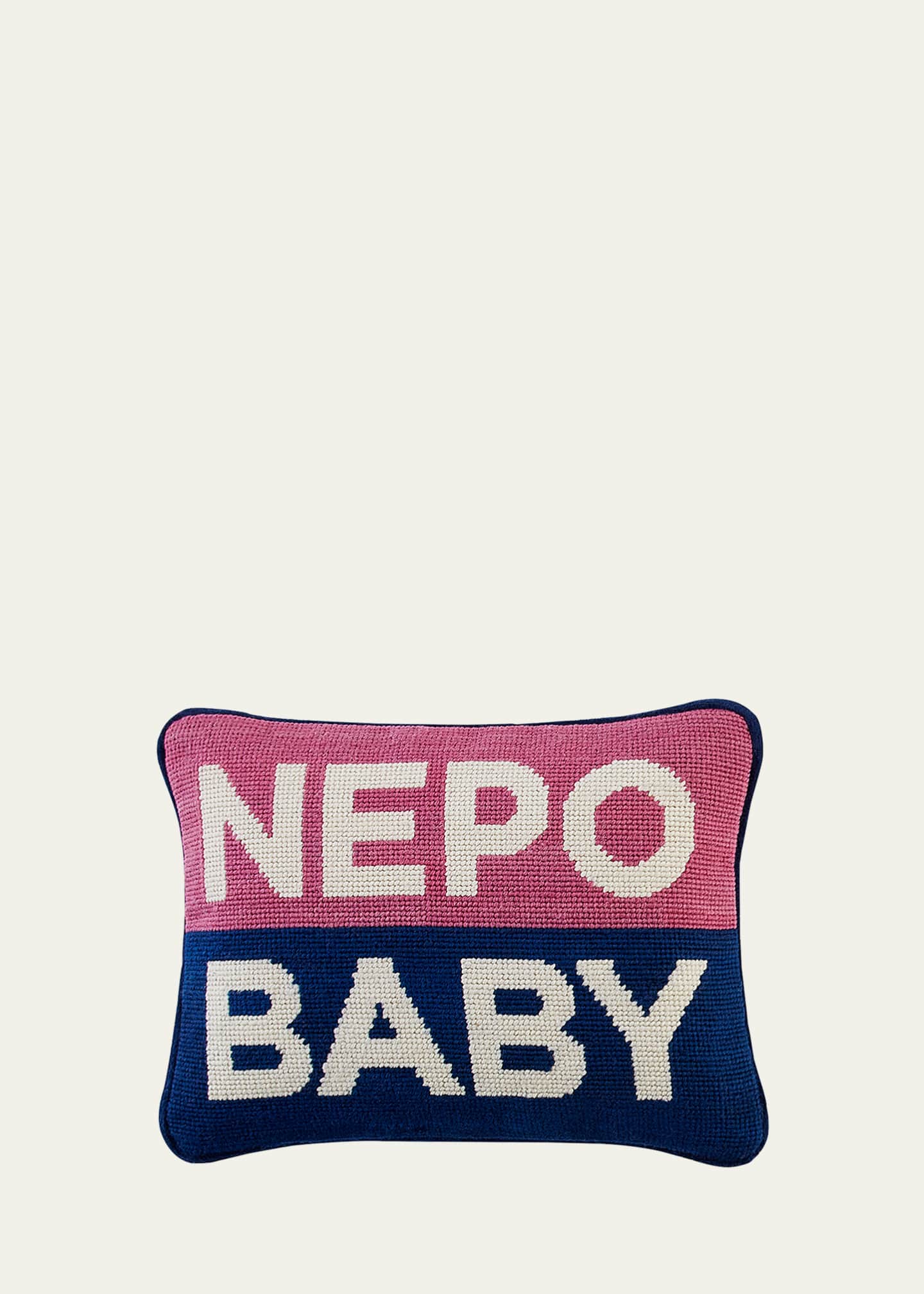 Jonathan Adler Personality Nepo Baby Needlepoint Pillow Image 1 of 2