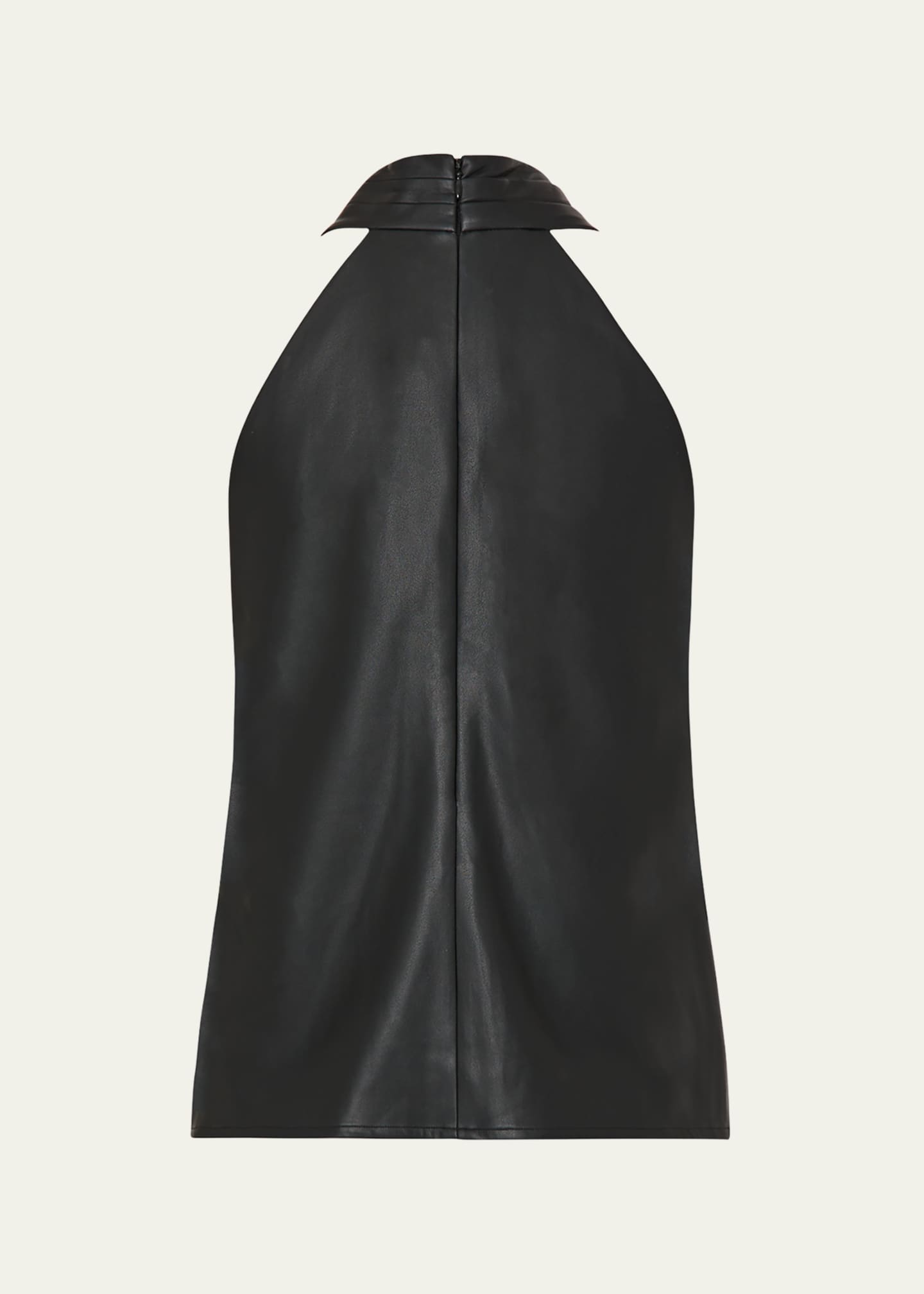 Milly Preston Pleated Vegan Leather Halter Top Image 1 of 3
