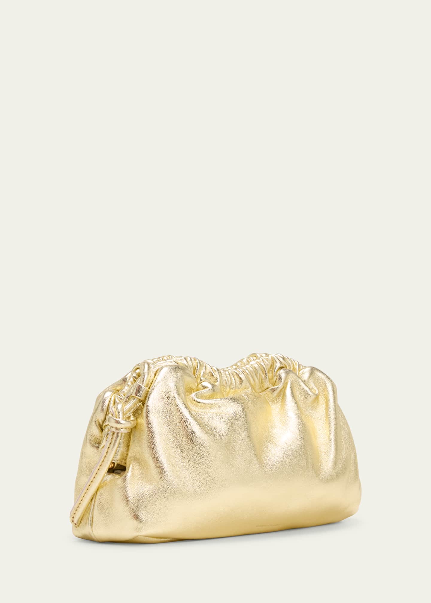 Mansur Gavriel Cloud Mini Metallic Leather Clutch Bag Image 3 of 5