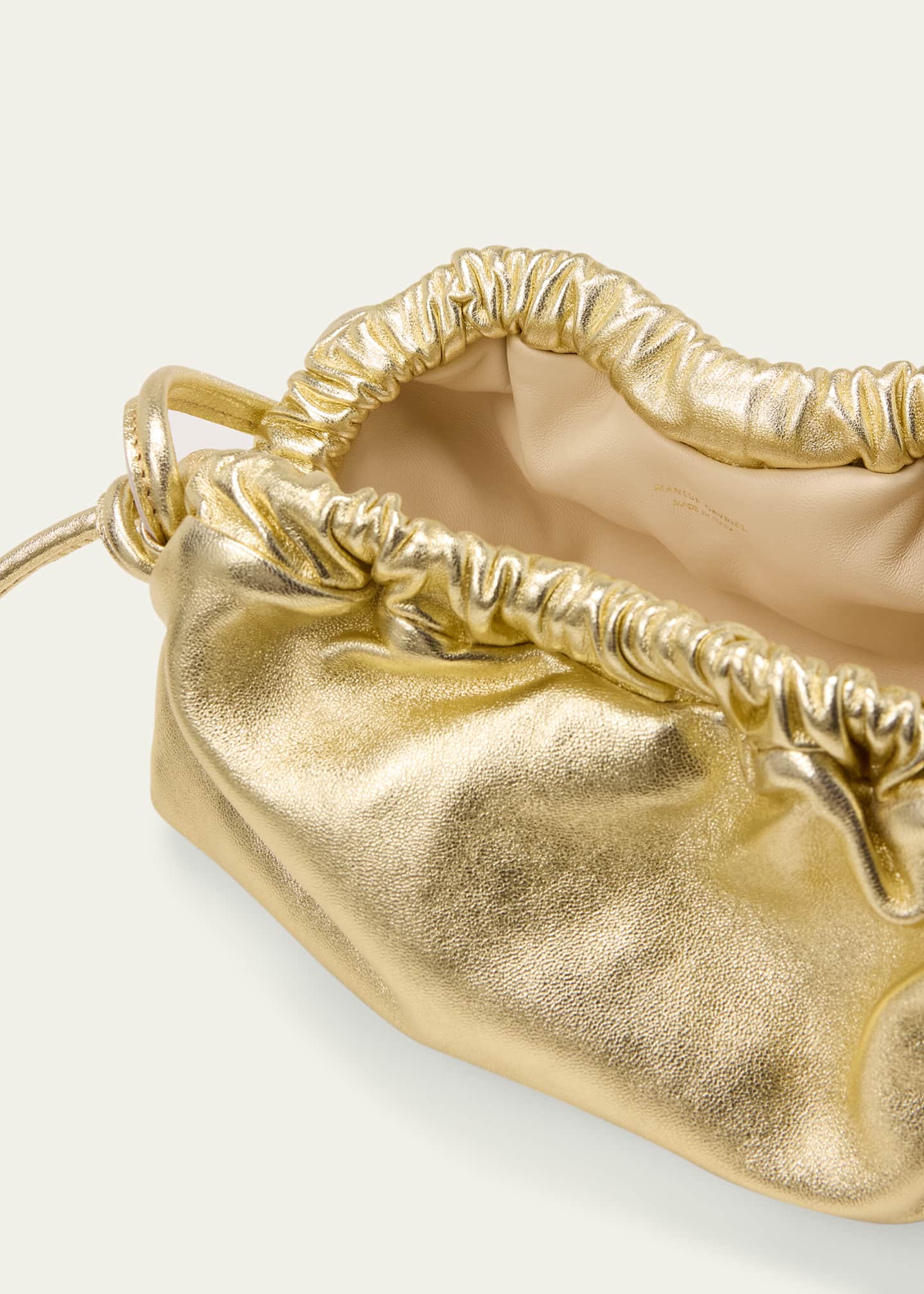 Mansur Gavriel Cloud Mini Metallic Leather Clutch Bag Image 4 of 5
