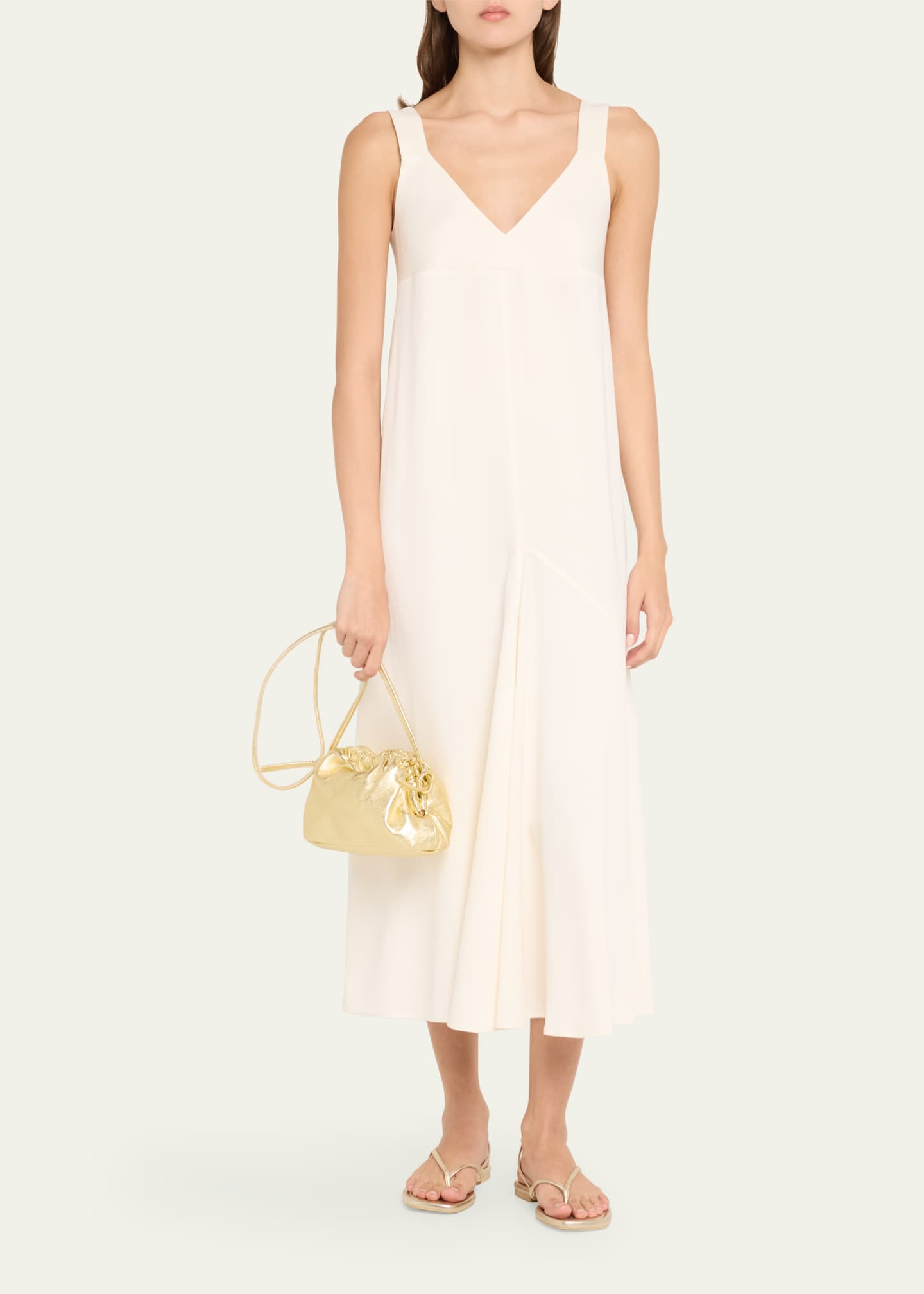 Mansur Gavriel Cloud Mini Metallic Leather Clutch Bag Image 5 of 5