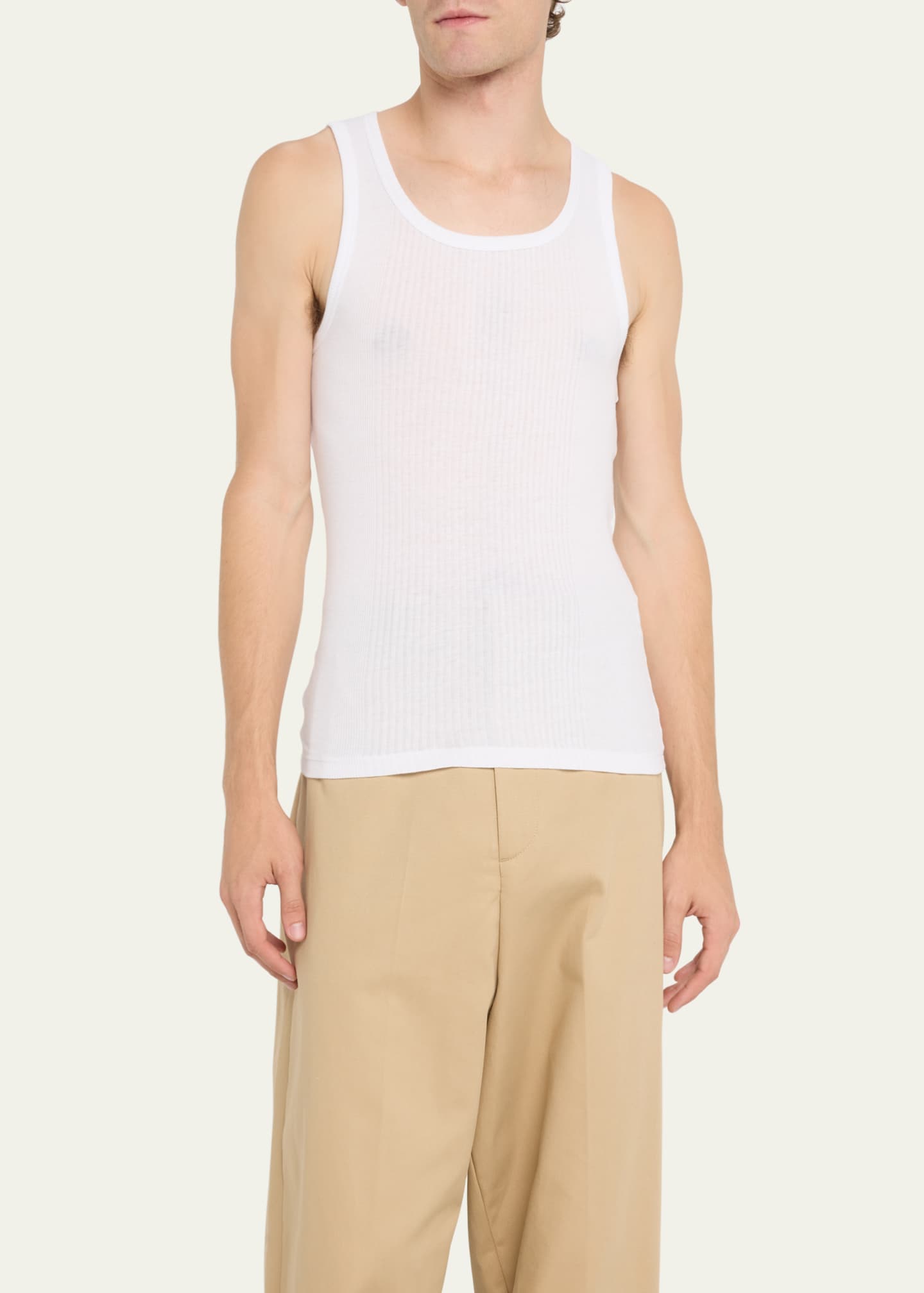 Jacquemus Men's Cotton Ribbed Tank Top Bergdorf Goodman