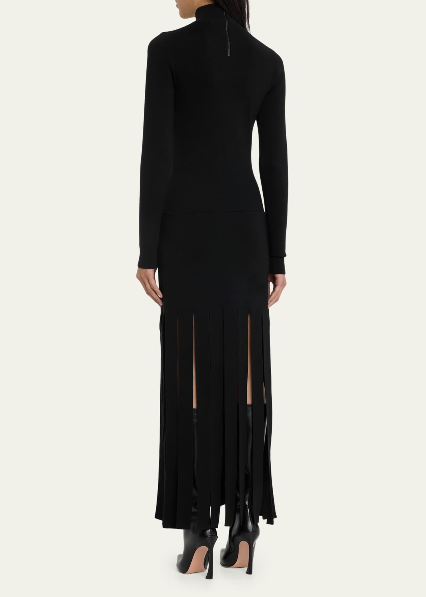 Michael Kors Collection Turtleneck Streamer-Hem Knit Midi Dress ...