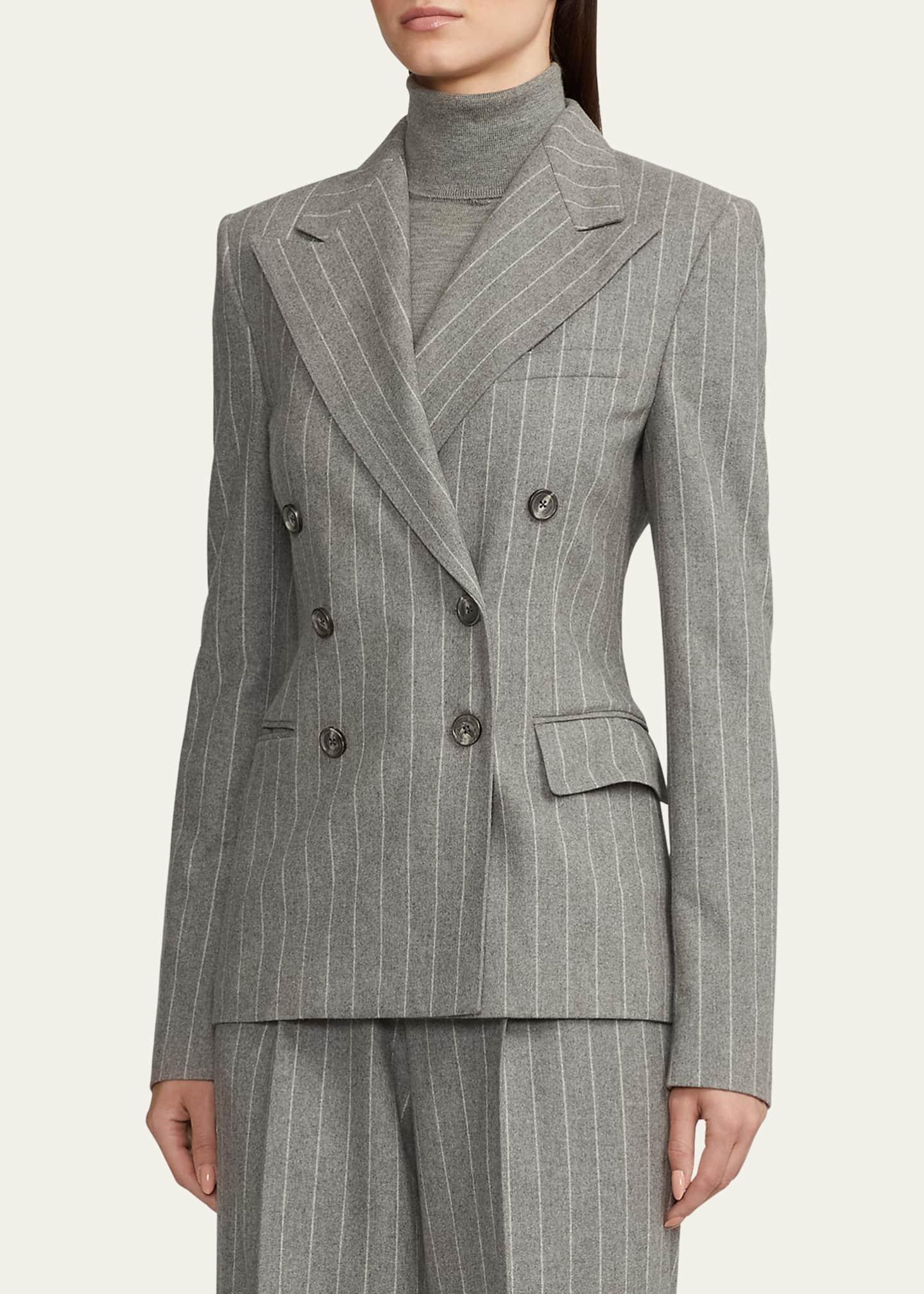Ralph Lauren Collection Safford Chalk Stripe Double-Breast Flannel