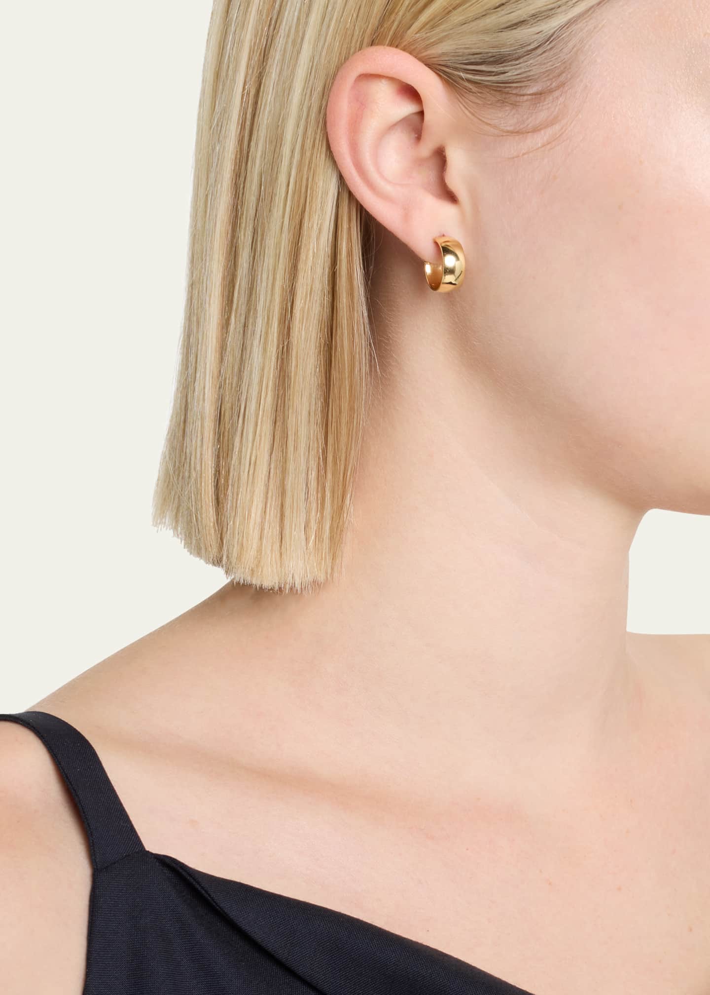 Lana 14k Gold Hollow Huggie Earrings Image 2 of 4