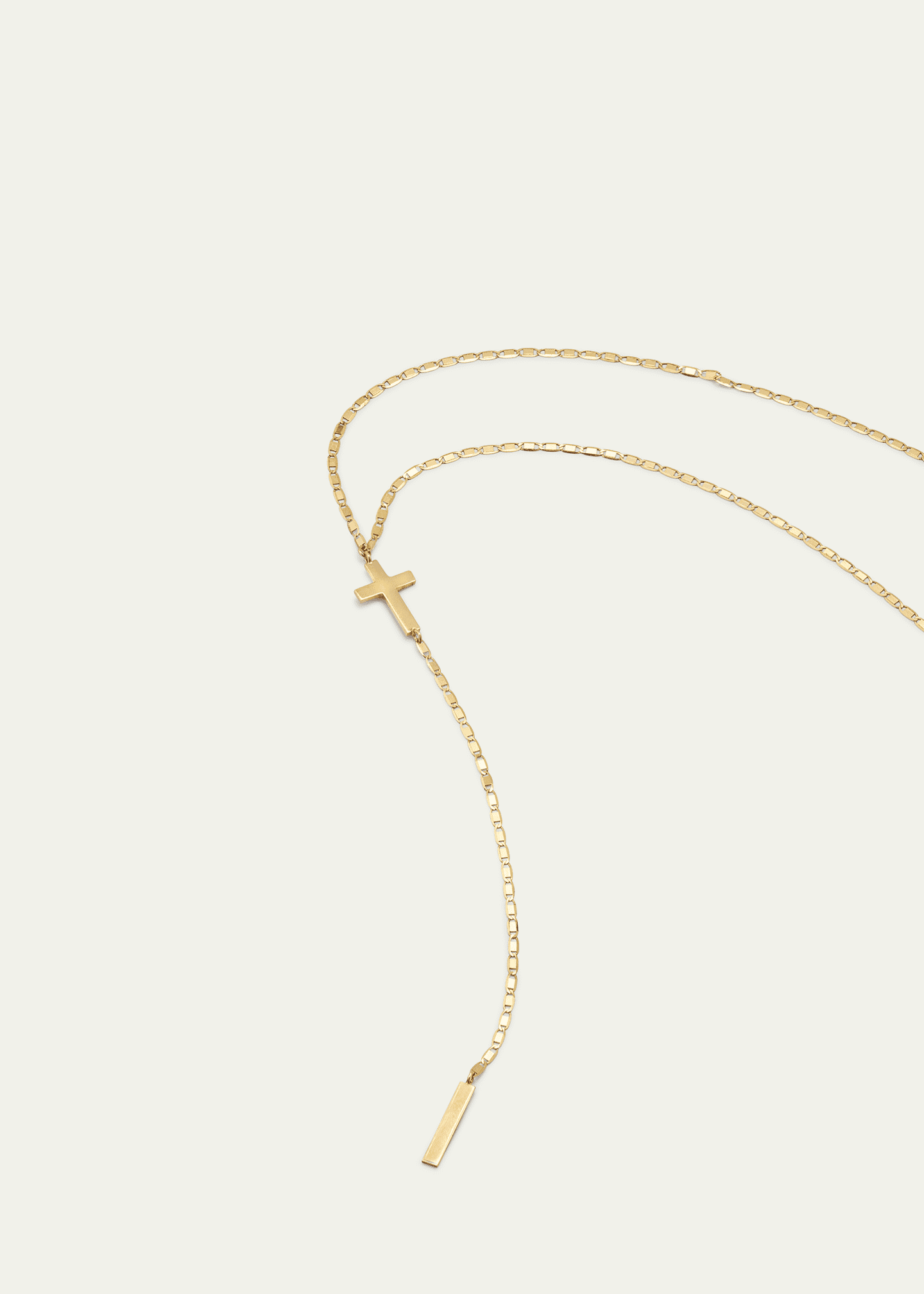 Lana 14K Yellow Gold Petite Malibu Cross Bar Lariat Necklace, 18" Image 3 of 4