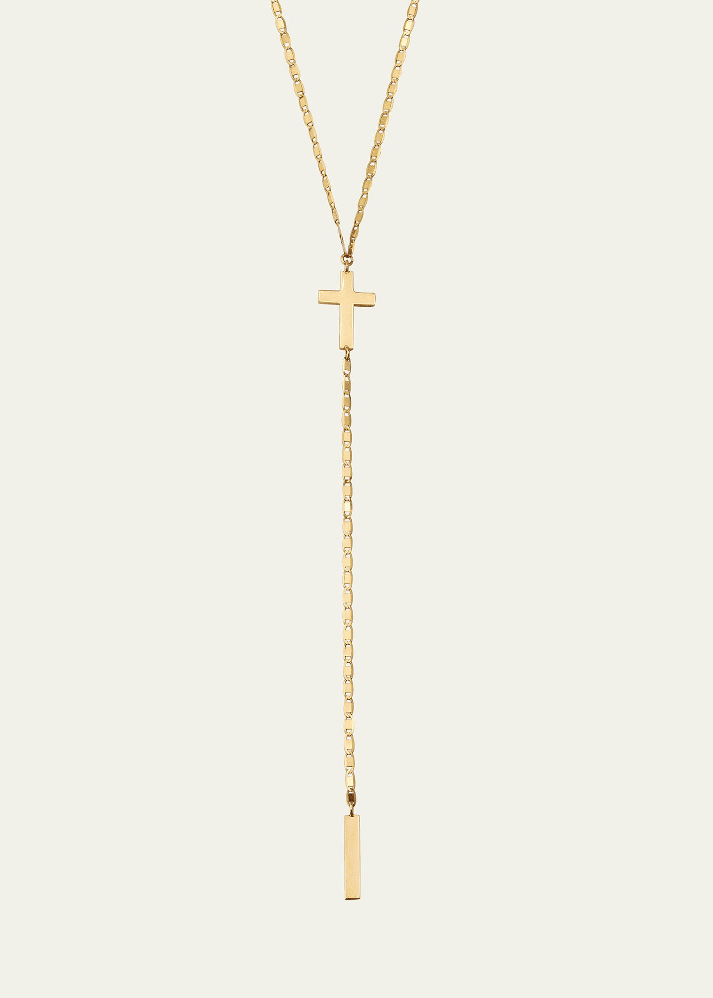 Lana 14K Yellow Gold Petite Malibu Cross Bar Lariat Necklace, 18" Image 1 of 4