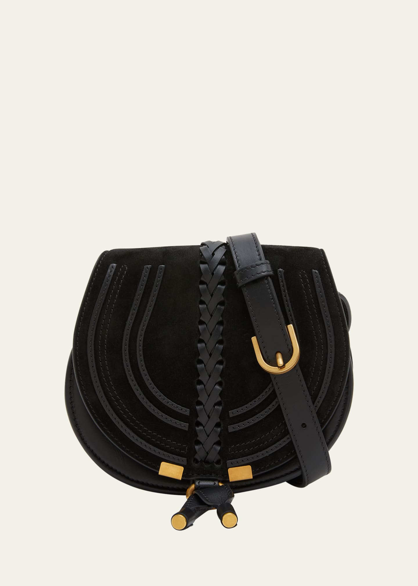 Chloe Marcie Small Crossbody Bag in Suede and Braided Leather