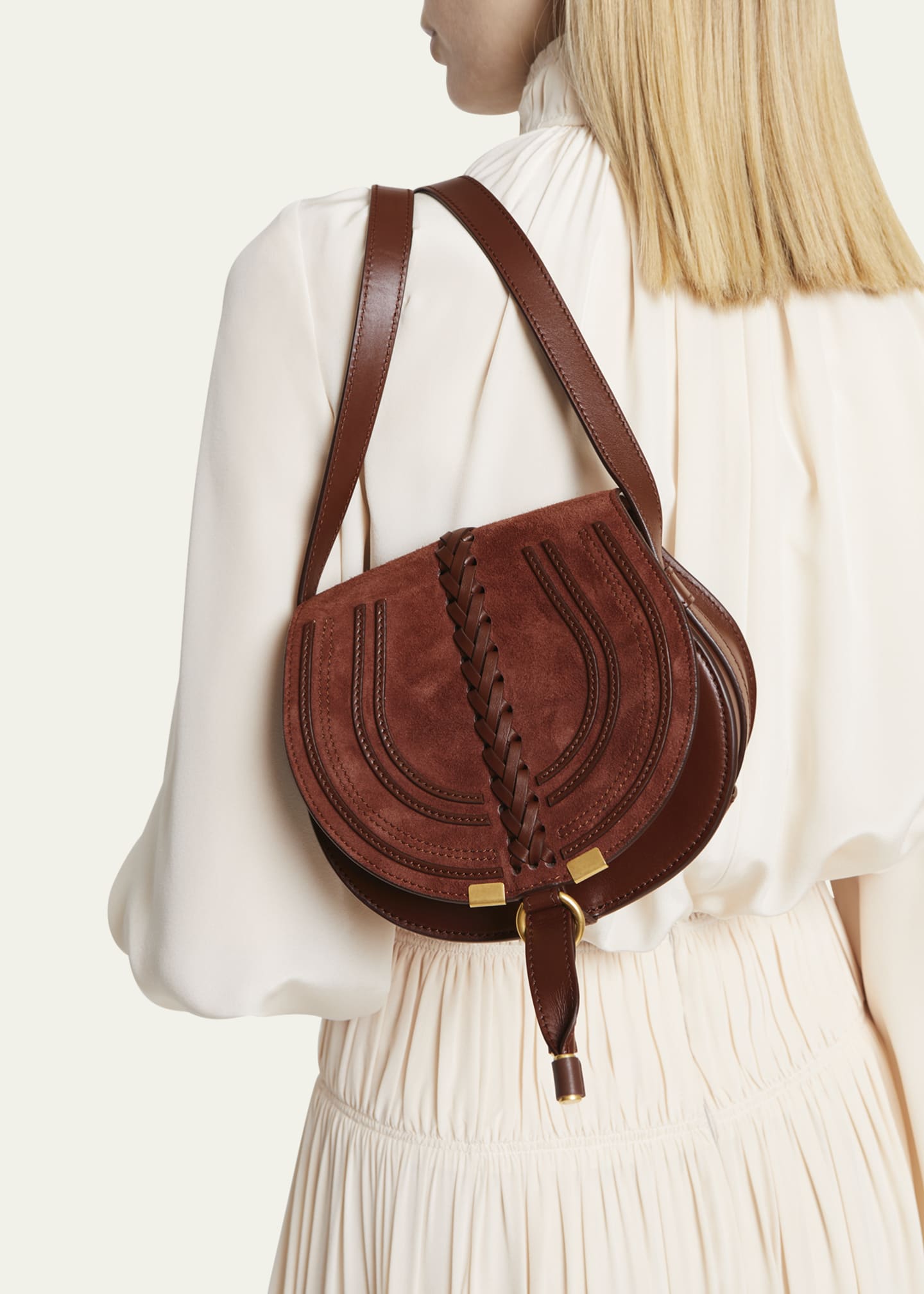 Chloe Marcie Small Crossbody Bag in Suede and Braided Leather ...