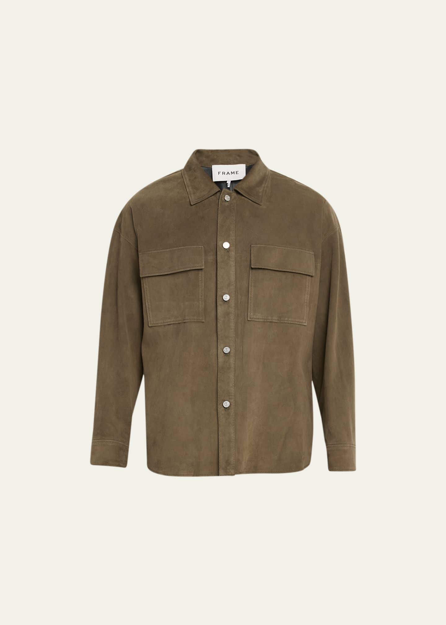 Suede button-up overshirt