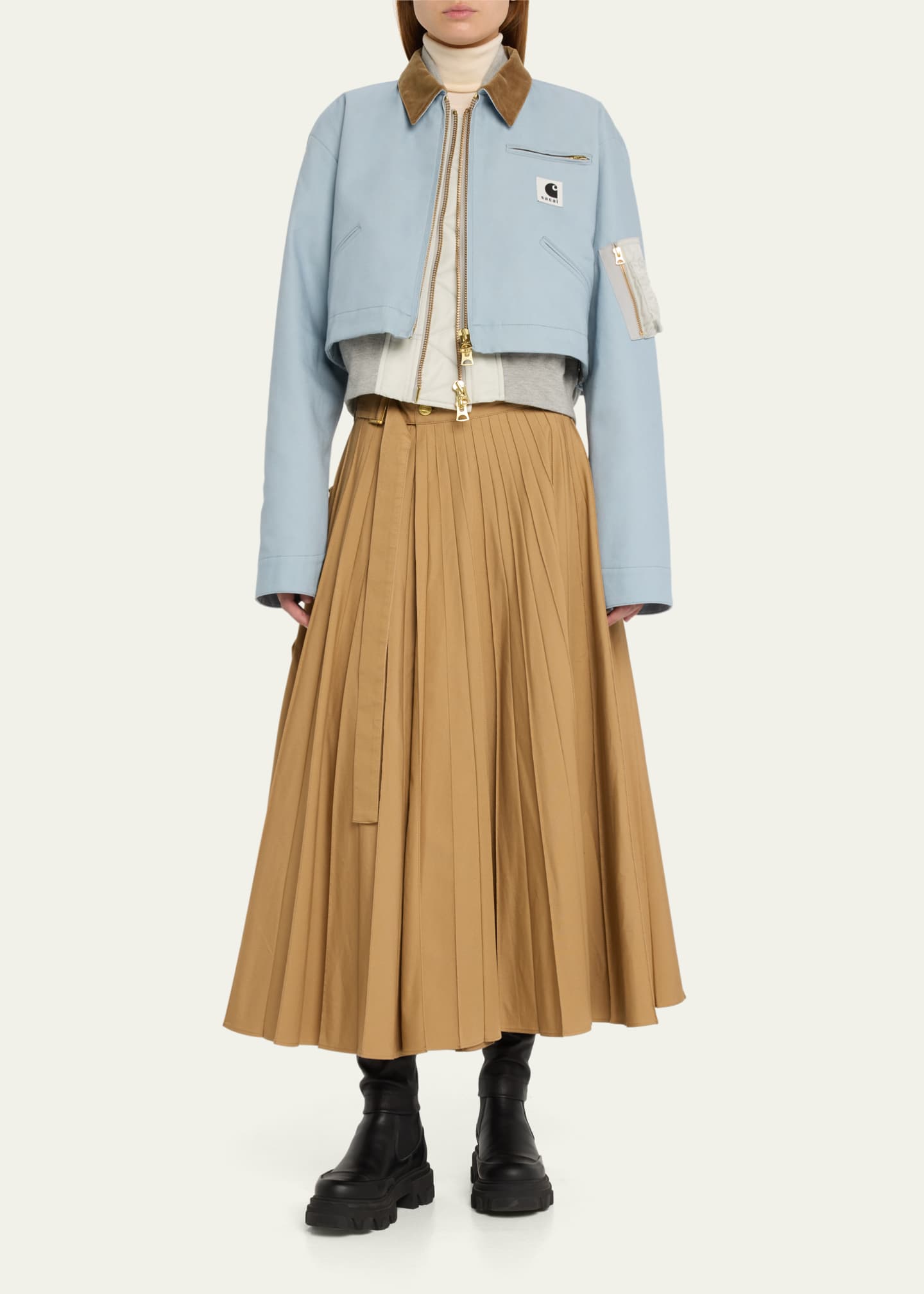 SACAI x Carhartt WIP Pleated Midi Skirt with Belt