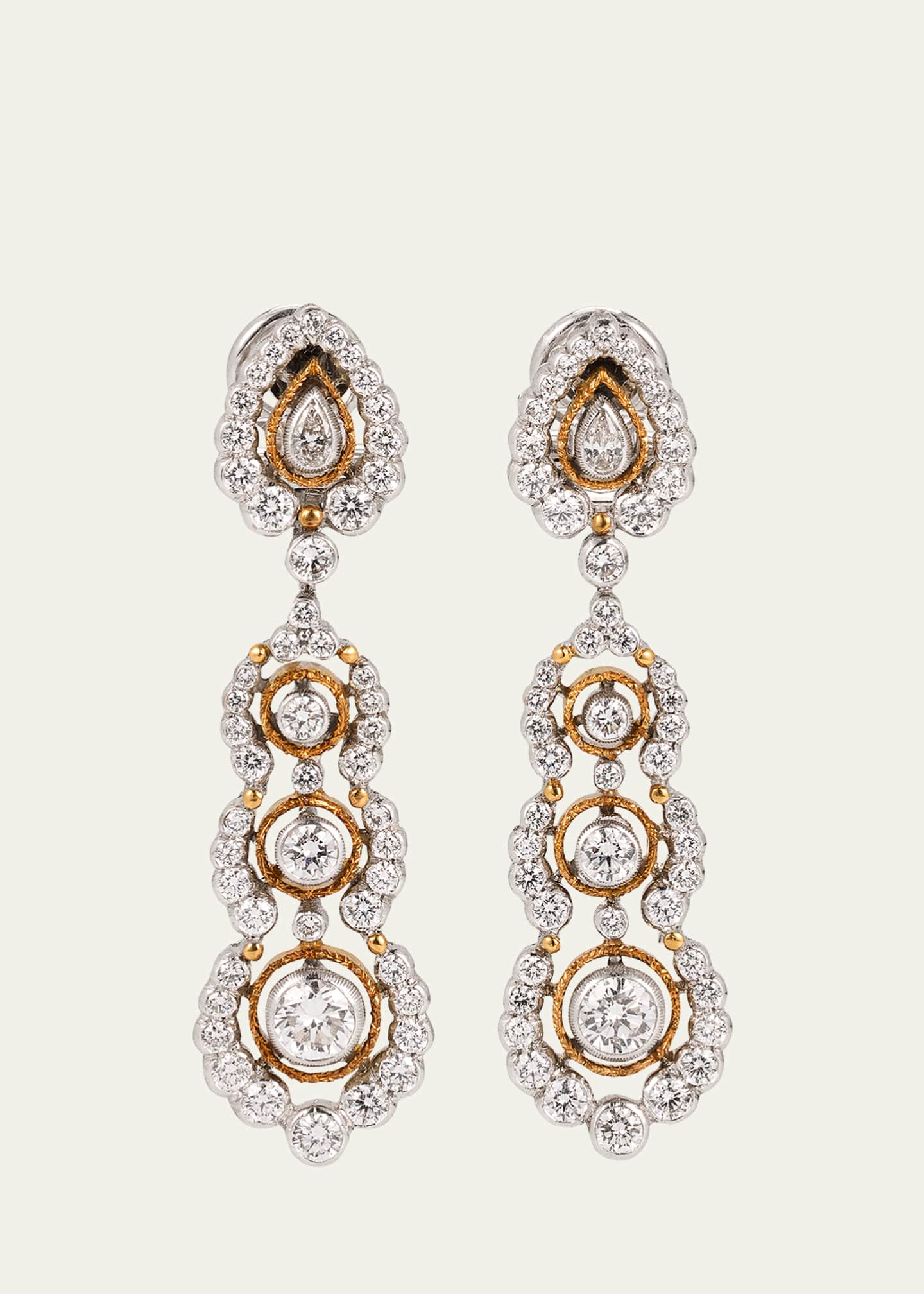 Buccellati Tulle 18k White Gold Drop Down Diamond Earrings - Jewelry