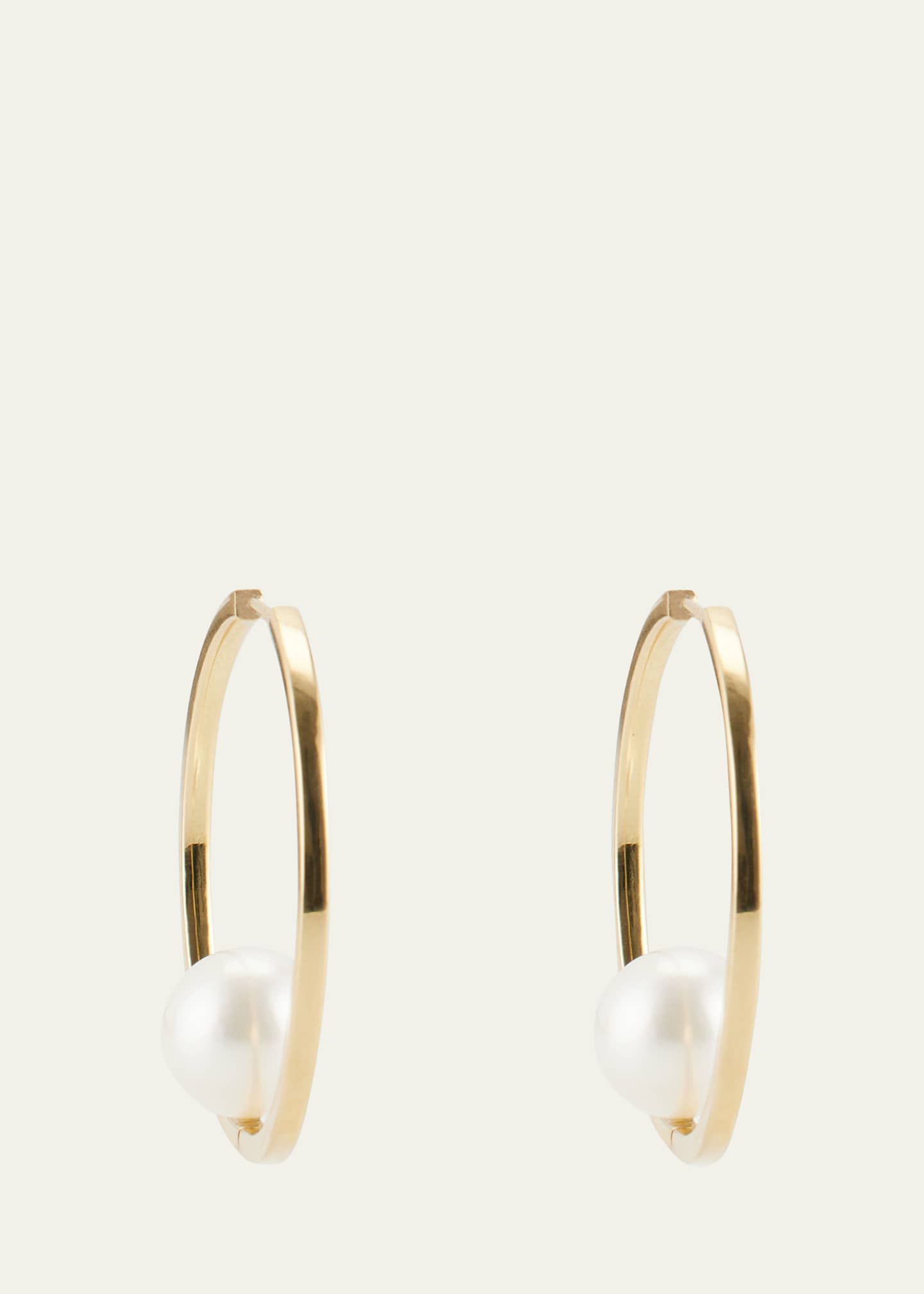 Katey Walker 18K Gold White Pearl Hoop Earrings Image 1 of 4