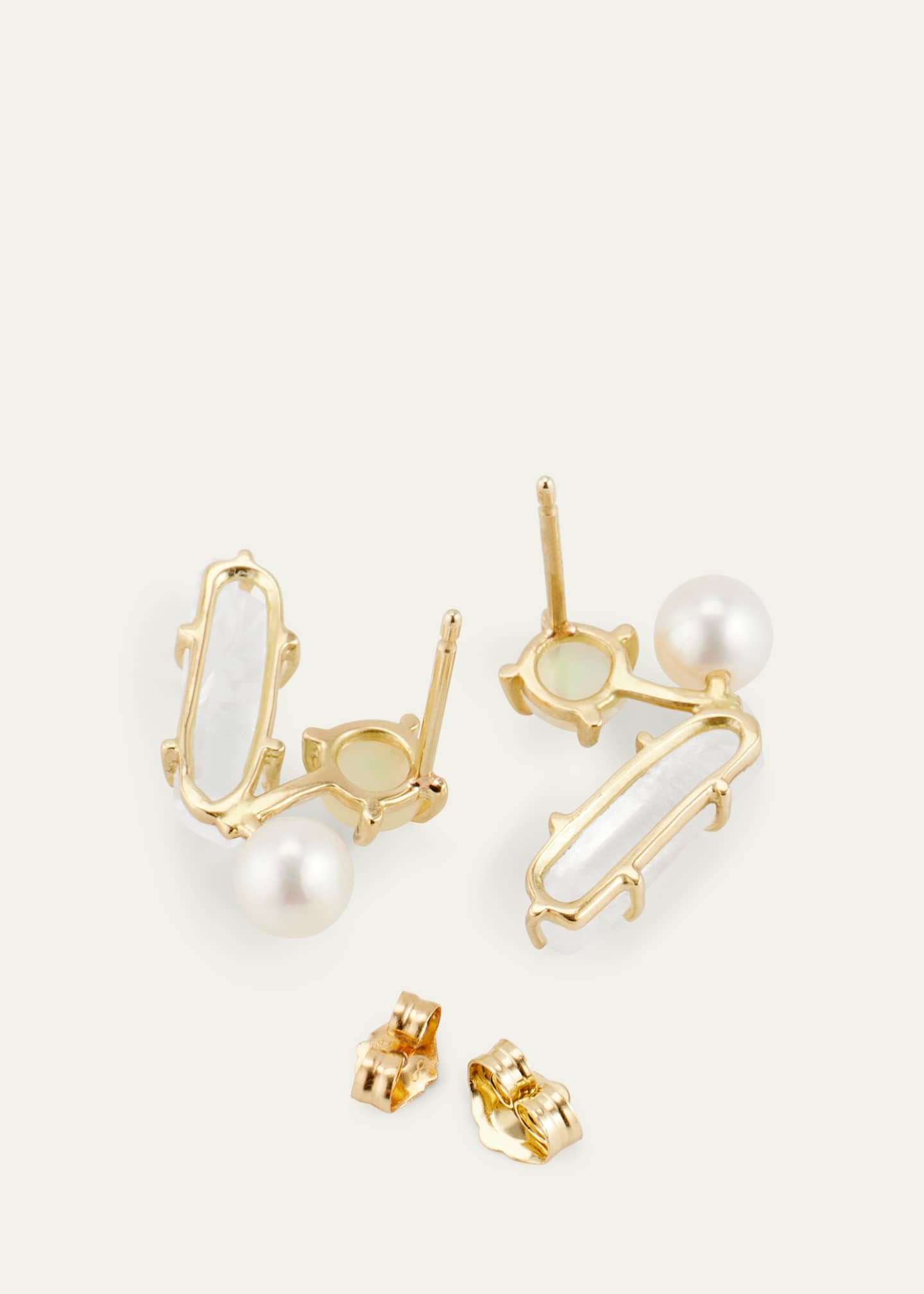 Katey Walker 18K Gold Rock Candy Earrings with Pearls Image 4 of 4