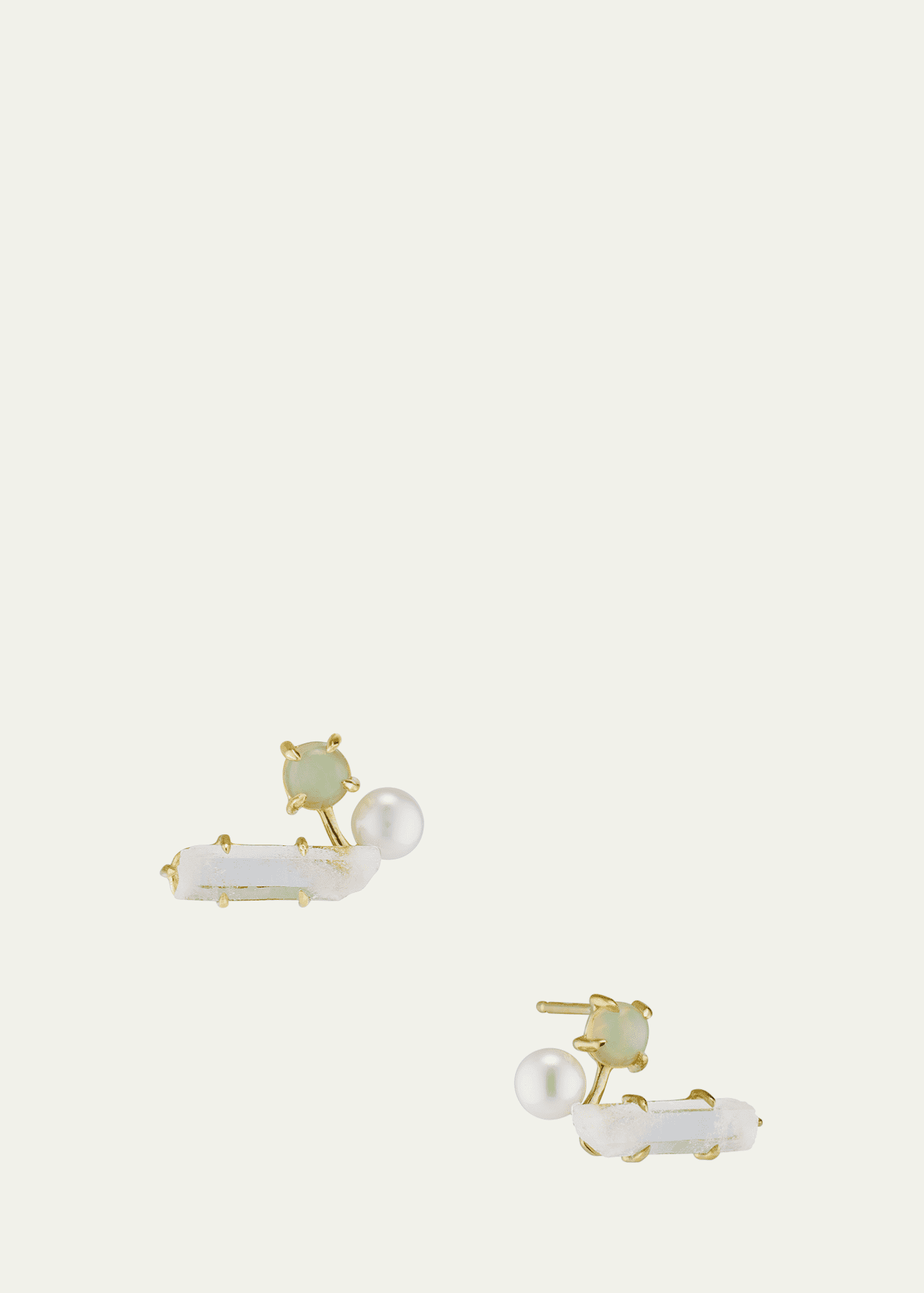 Katey Walker 18K Gold Rock Candy Earrings with Pearls Image 1 of 4