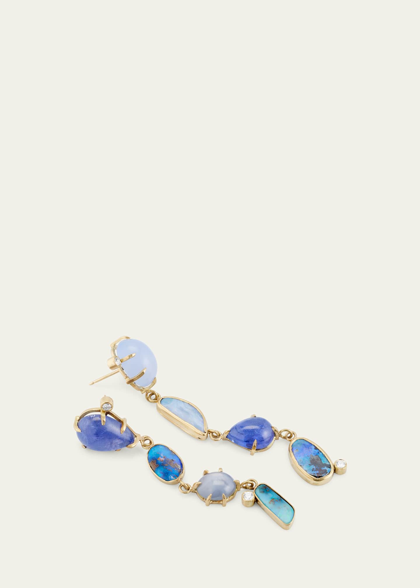 Katey Walker 18K Gold Multi-Stone Drop Earrings with Diamonds Image 3 of 4