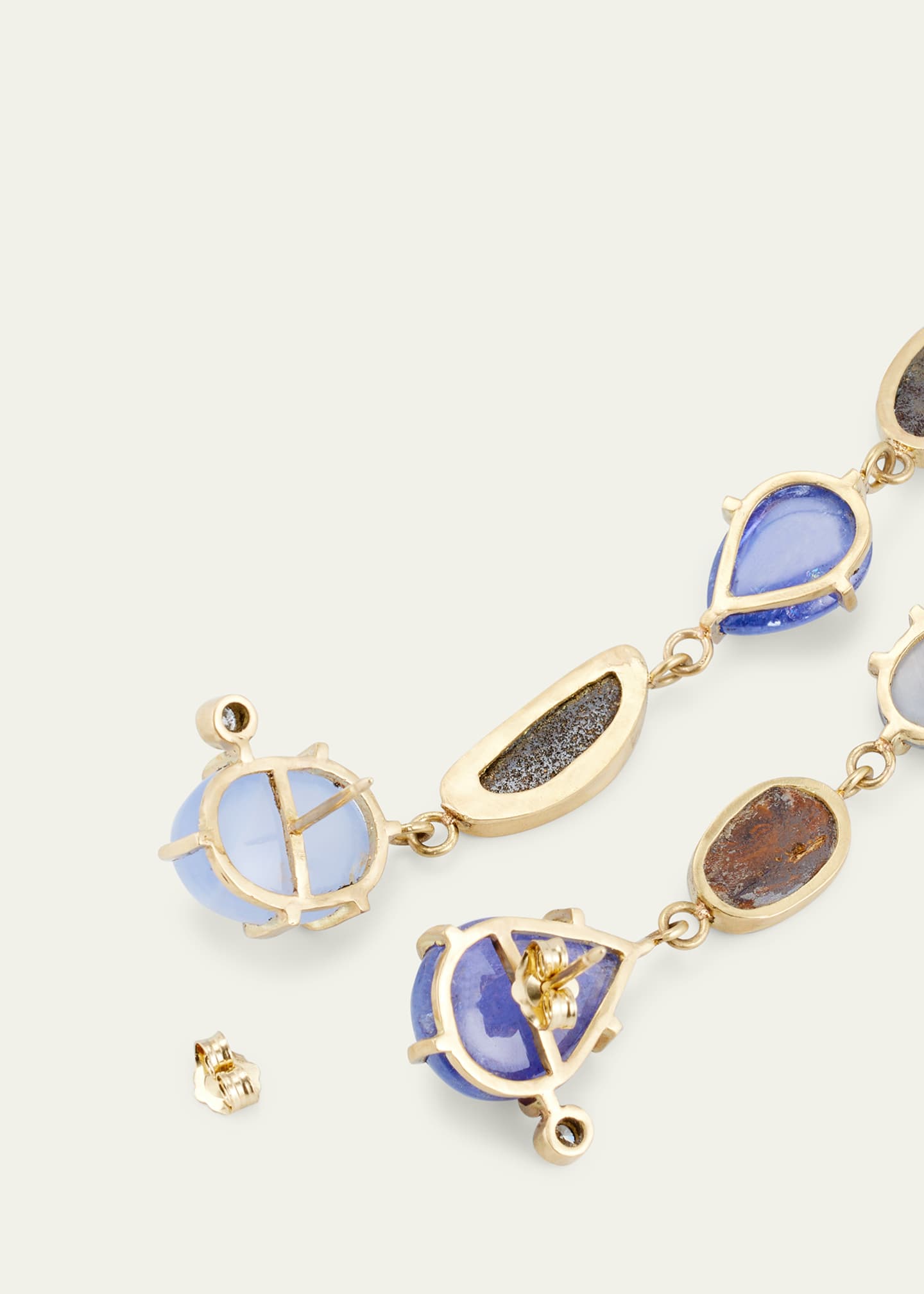 Katey Walker 18K Gold Multi-Stone Drop Earrings with Diamonds Image 4 of 4