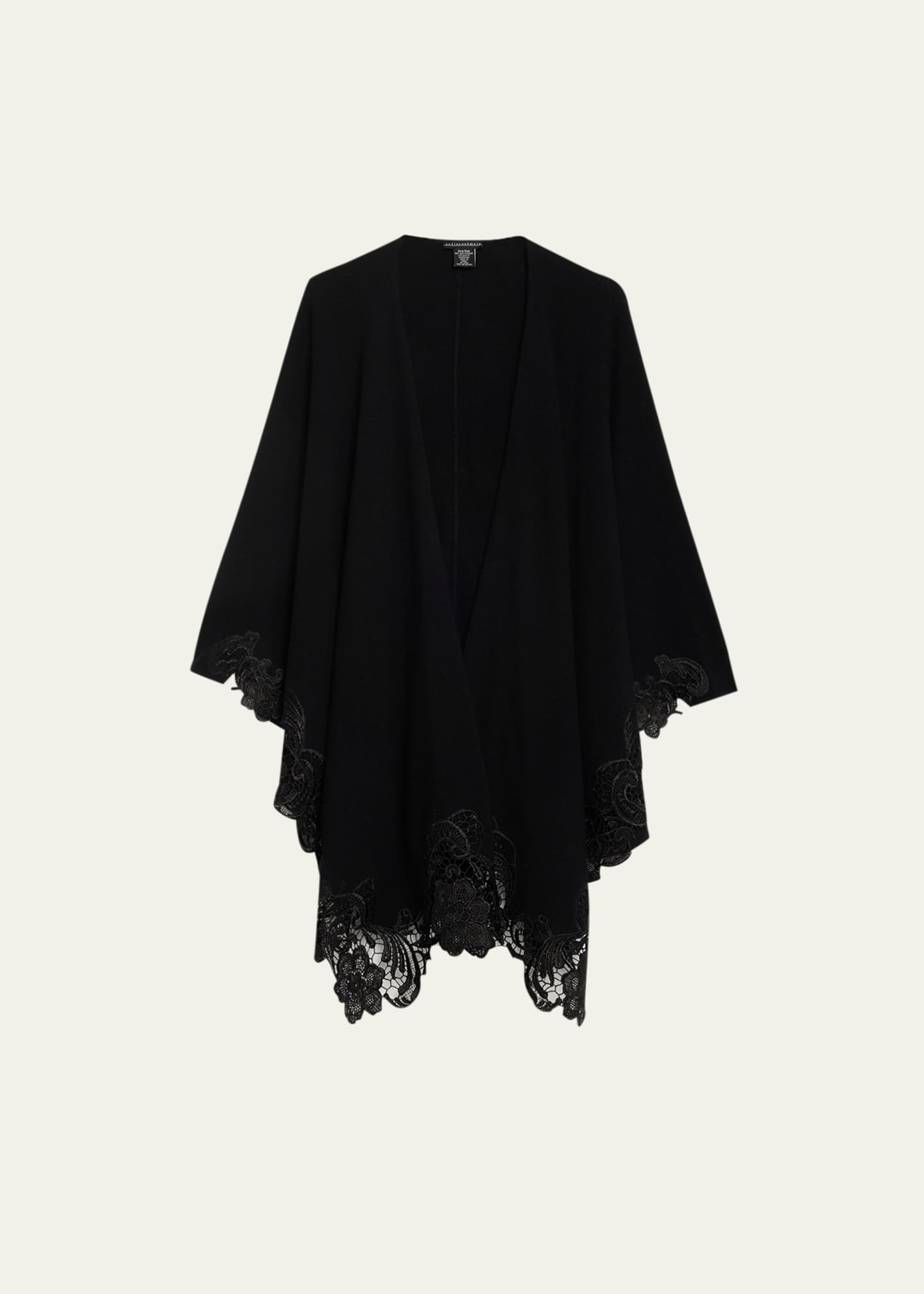 Sofia Cashmere Cashmere Cape With Lace Trim Image 1 of 5
