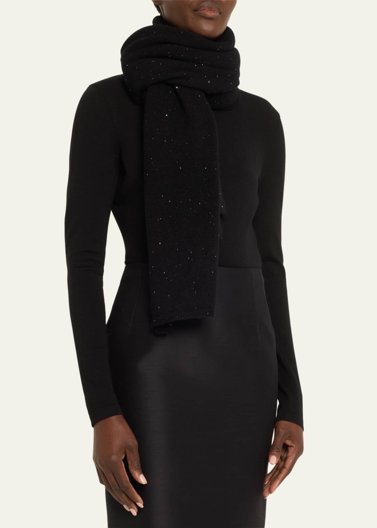 Sofia Cashmere All-Over Sequin Cashmere Scarf Image 3 of 4